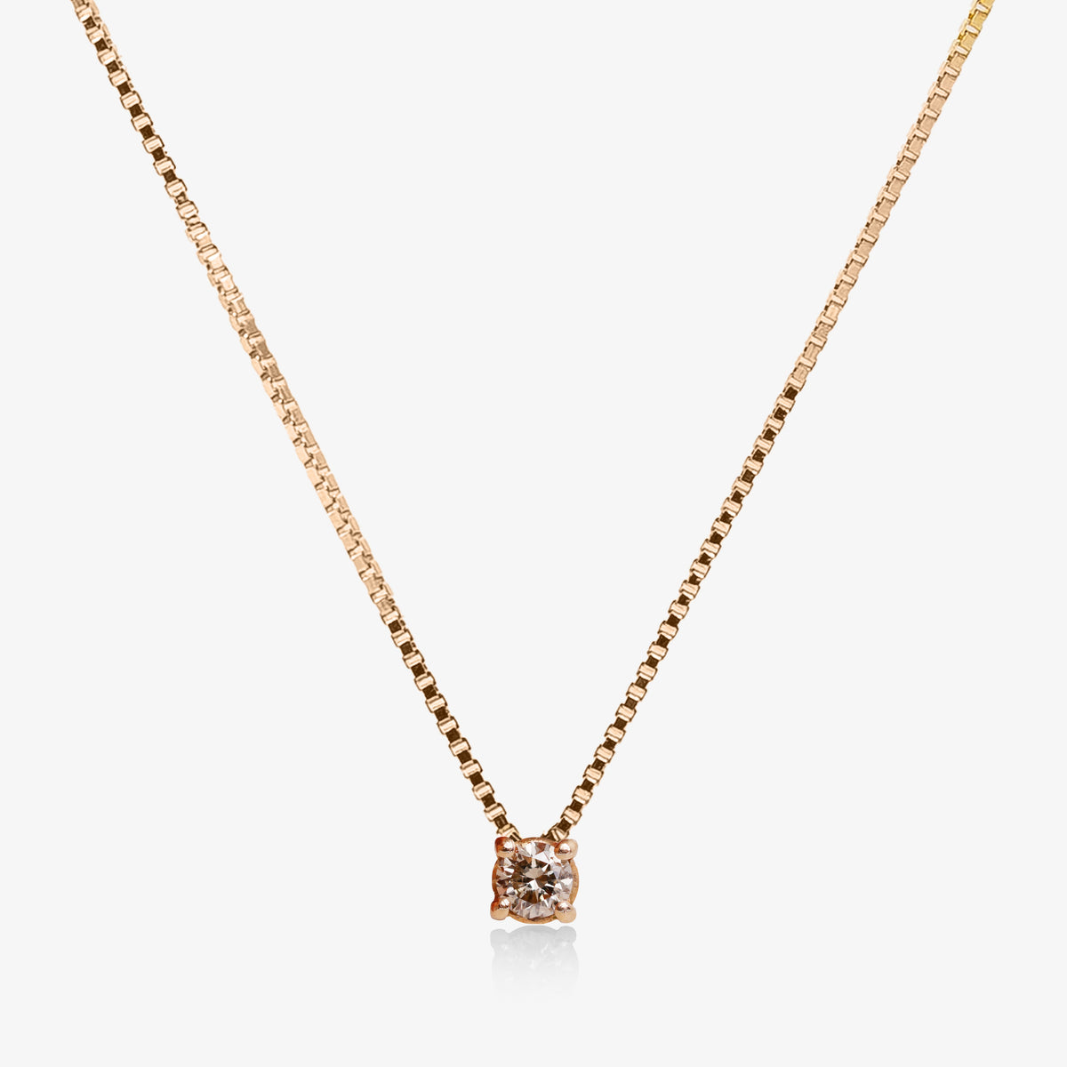 Colier aur roz 18k cu diamant brown