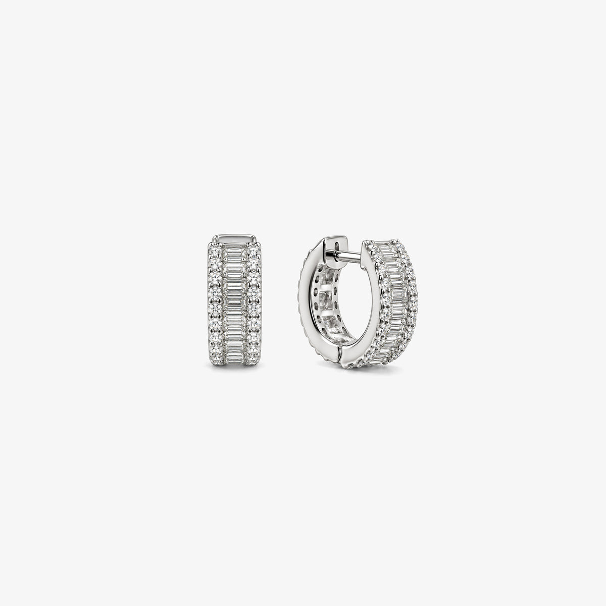 Cercei rotunzi din aur alb 18K cu diamante naturale 0,99 ct – 135393