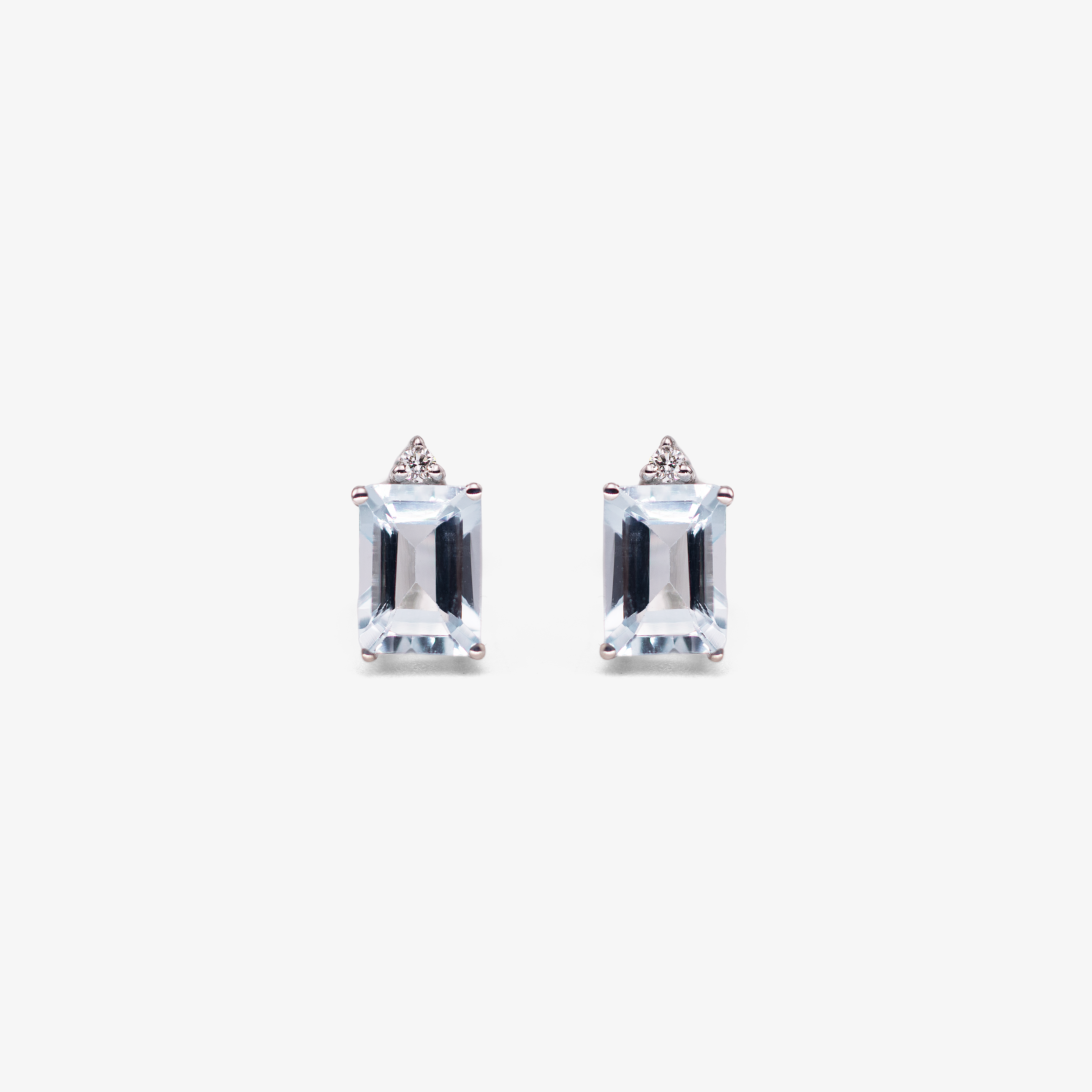 Cercei aur 18k cu aquamarine 1.88 ct si diamante