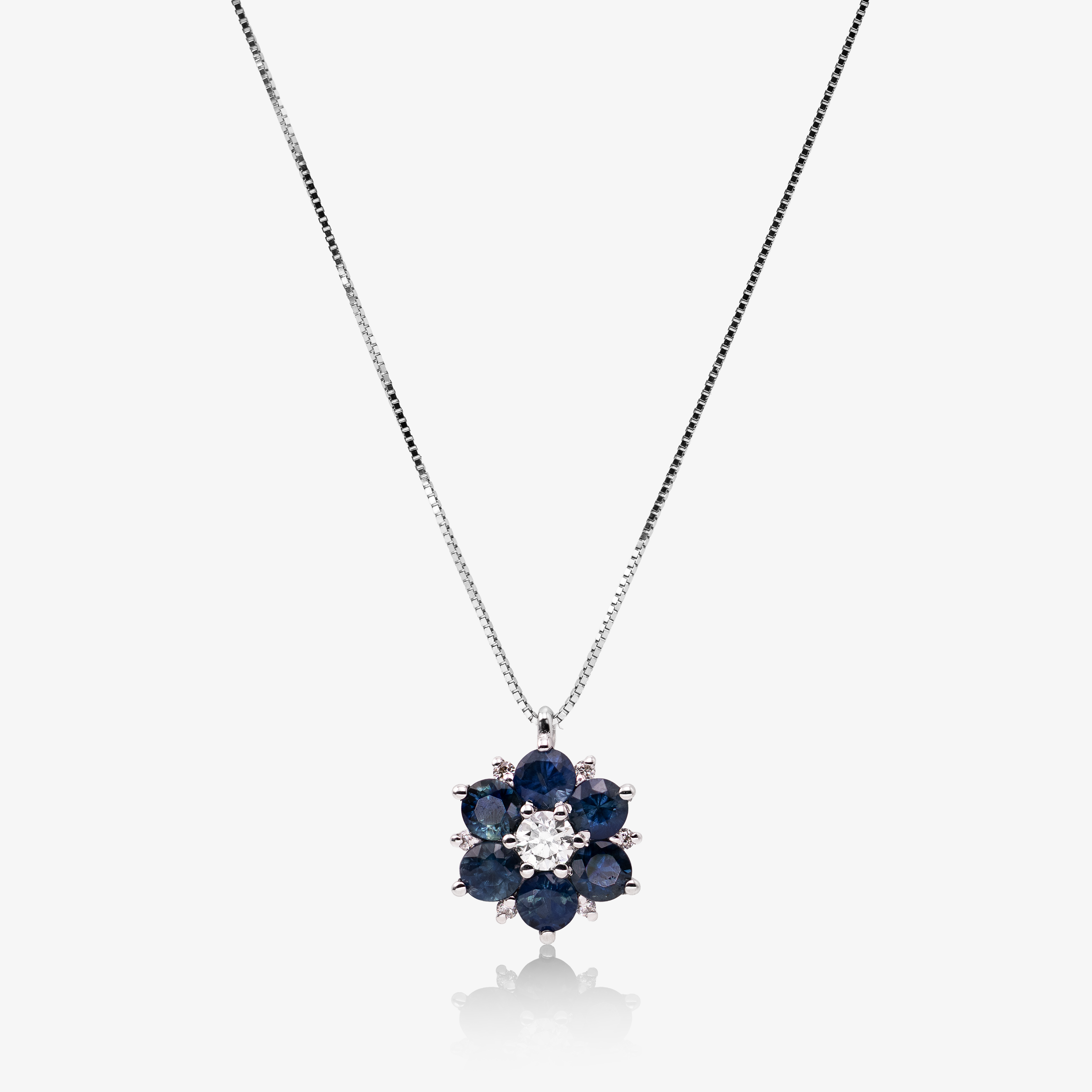 Colier aur 18k cu safire 0.85 ct si diamante