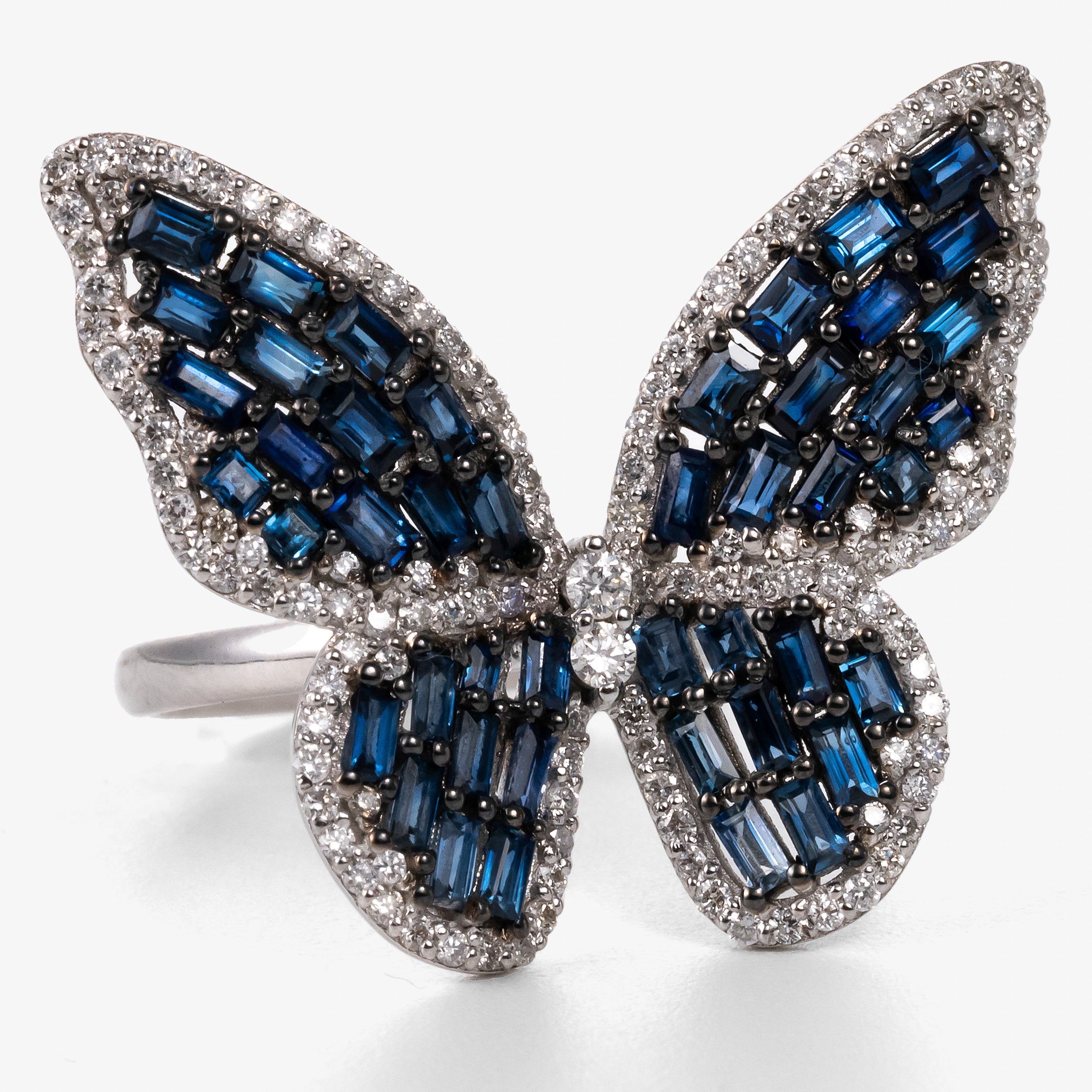 Inel aur 18k cu safire 1.85 ct si diamante