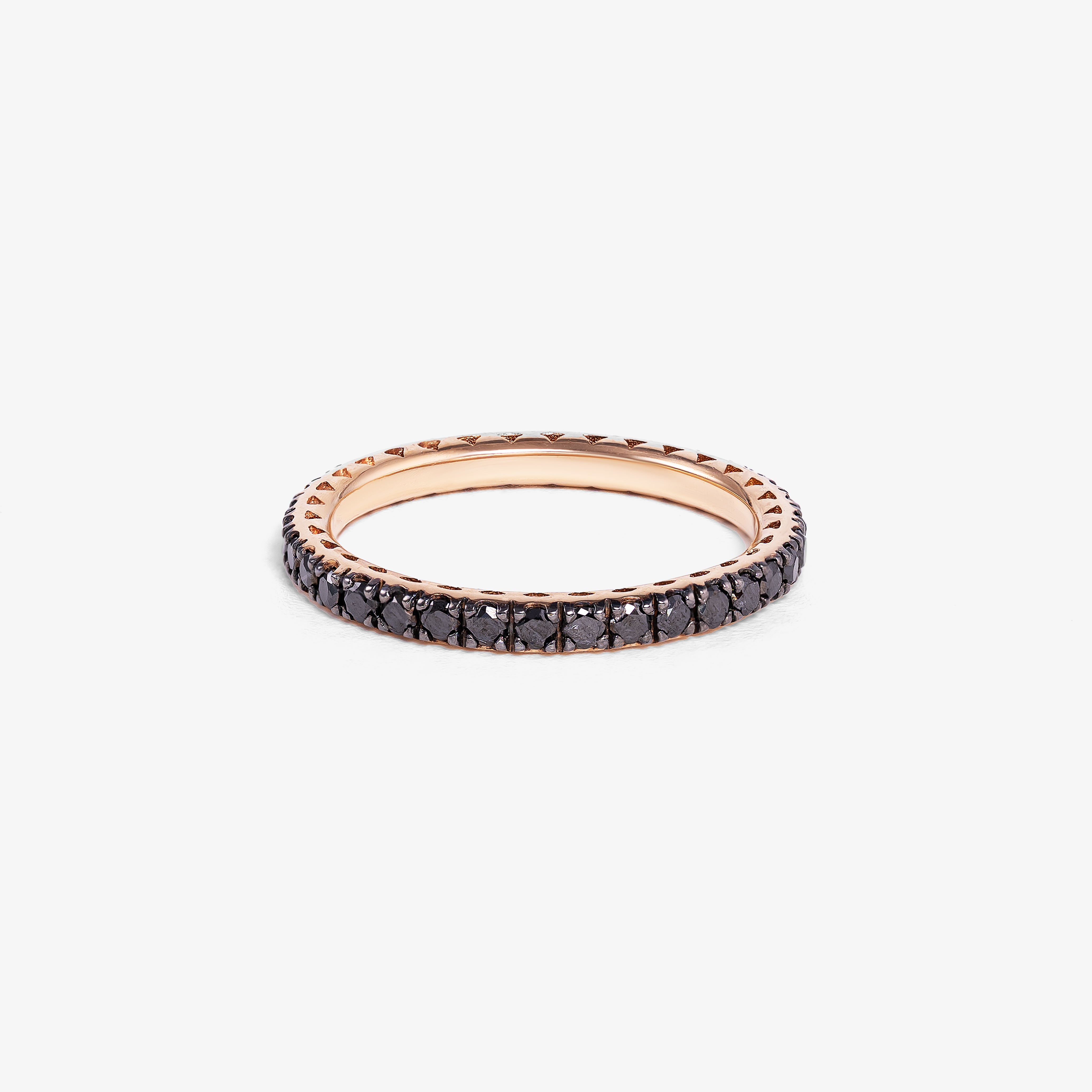 Eternity ring in yellow gold with Black Diamonds 0.7ct