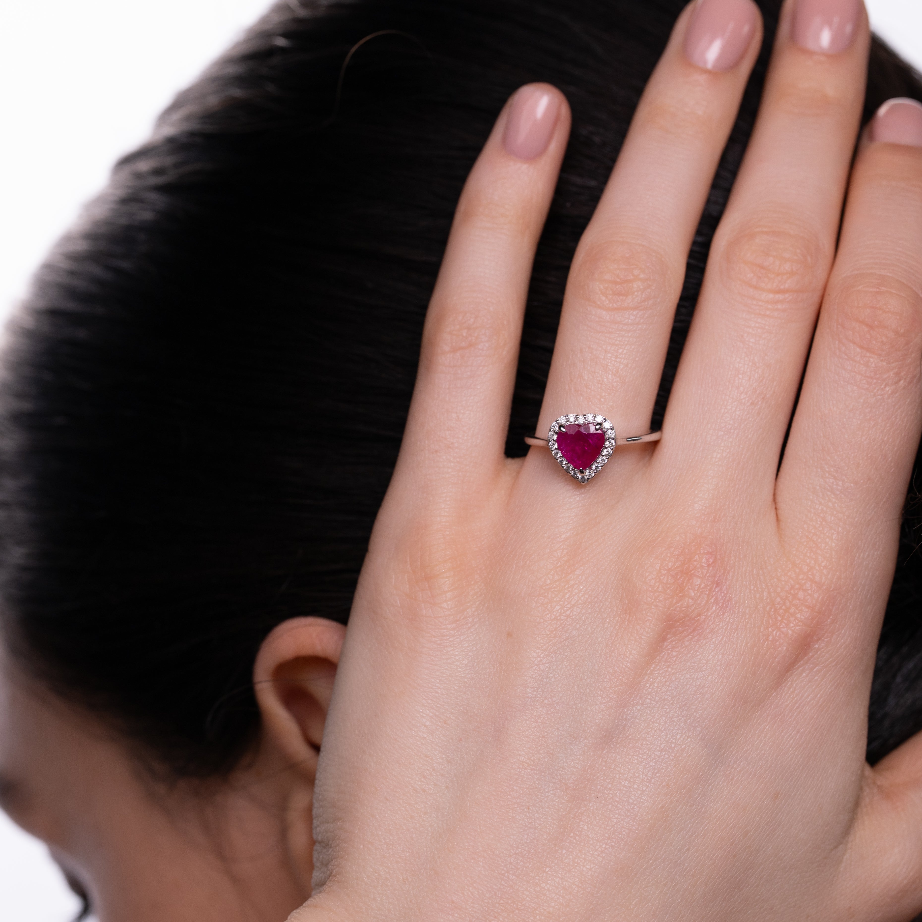 Inel aur 18k cu rubin 1.44 ct si diamante