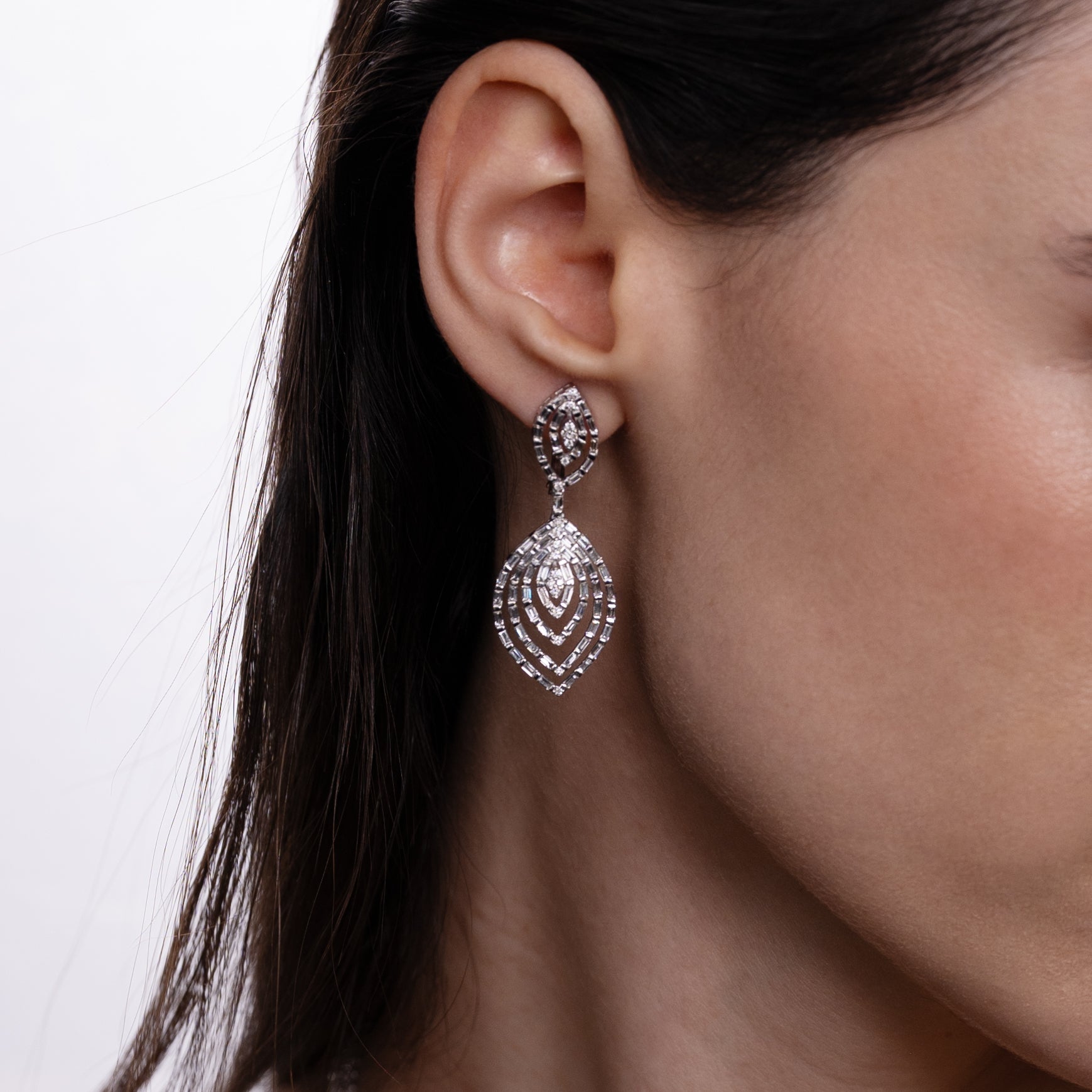 Cercei aur 18k cu diamante 2.40 ct