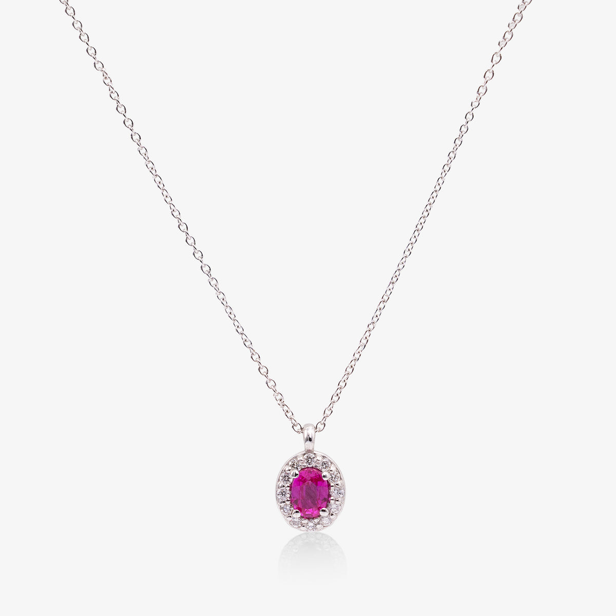 Colier aur 18k cu rubin 0.20 ct si diamante