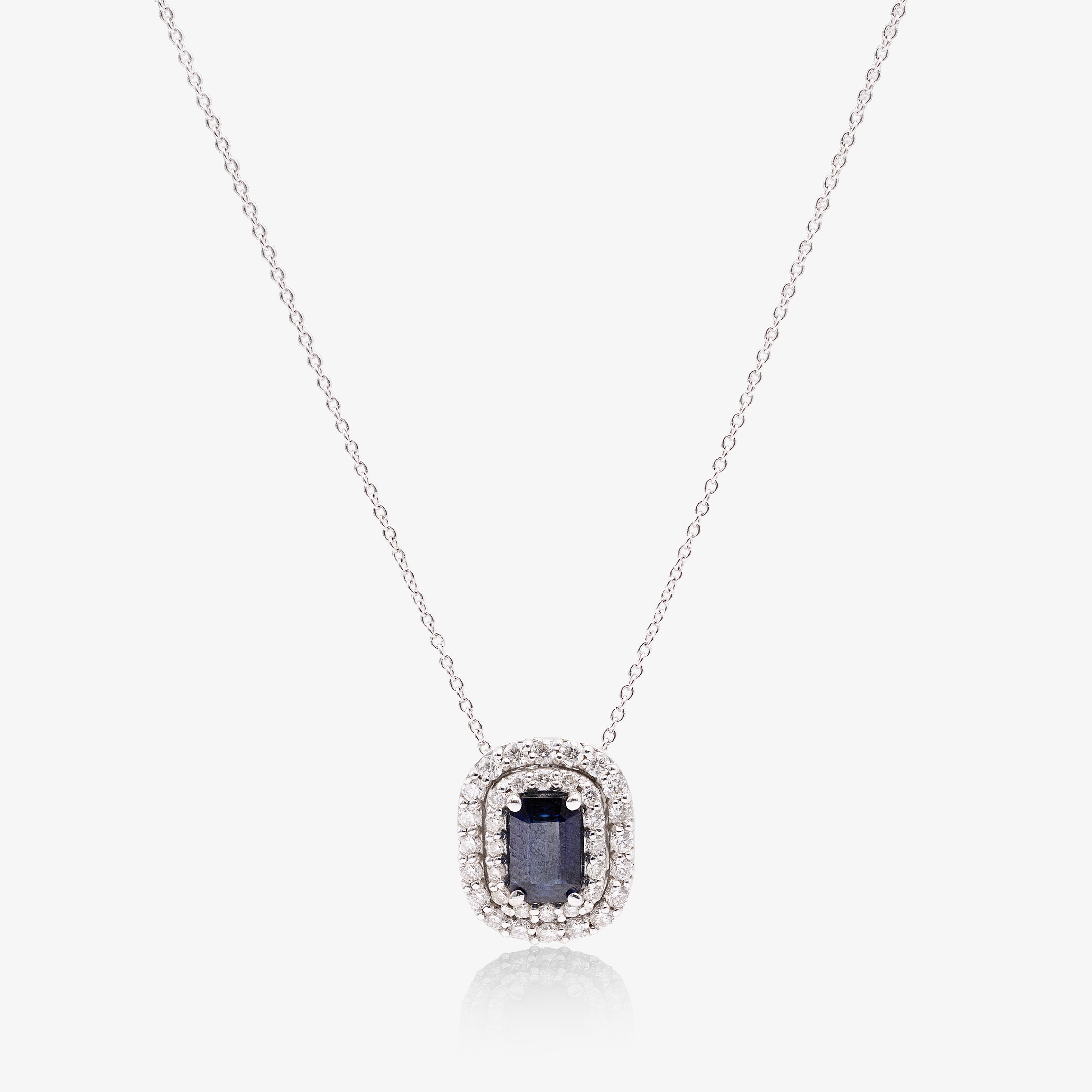Colier aur 18k cu safir 0.60 ct si diamante