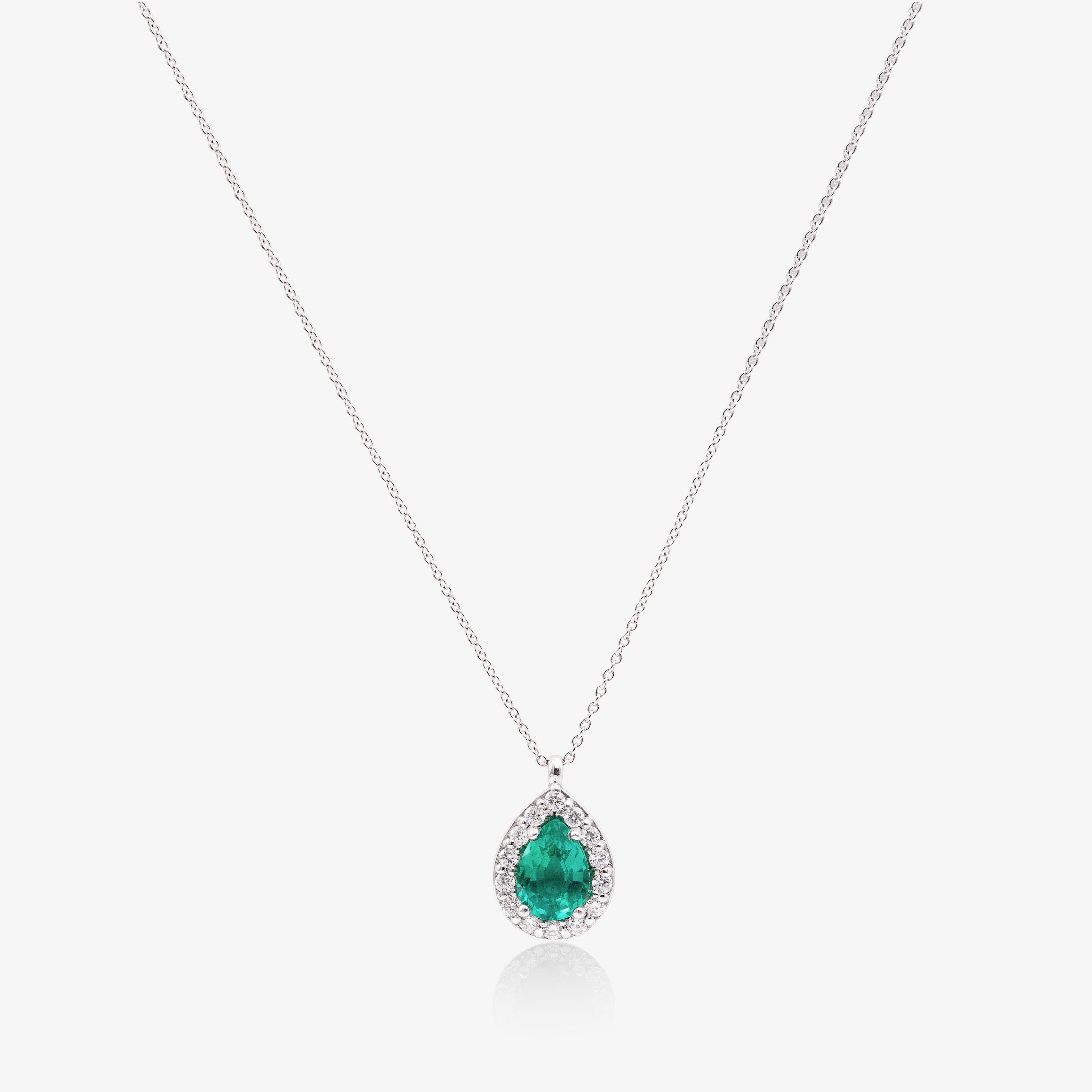 Colier aur 18k cu smarald 0.50 ct si diamante