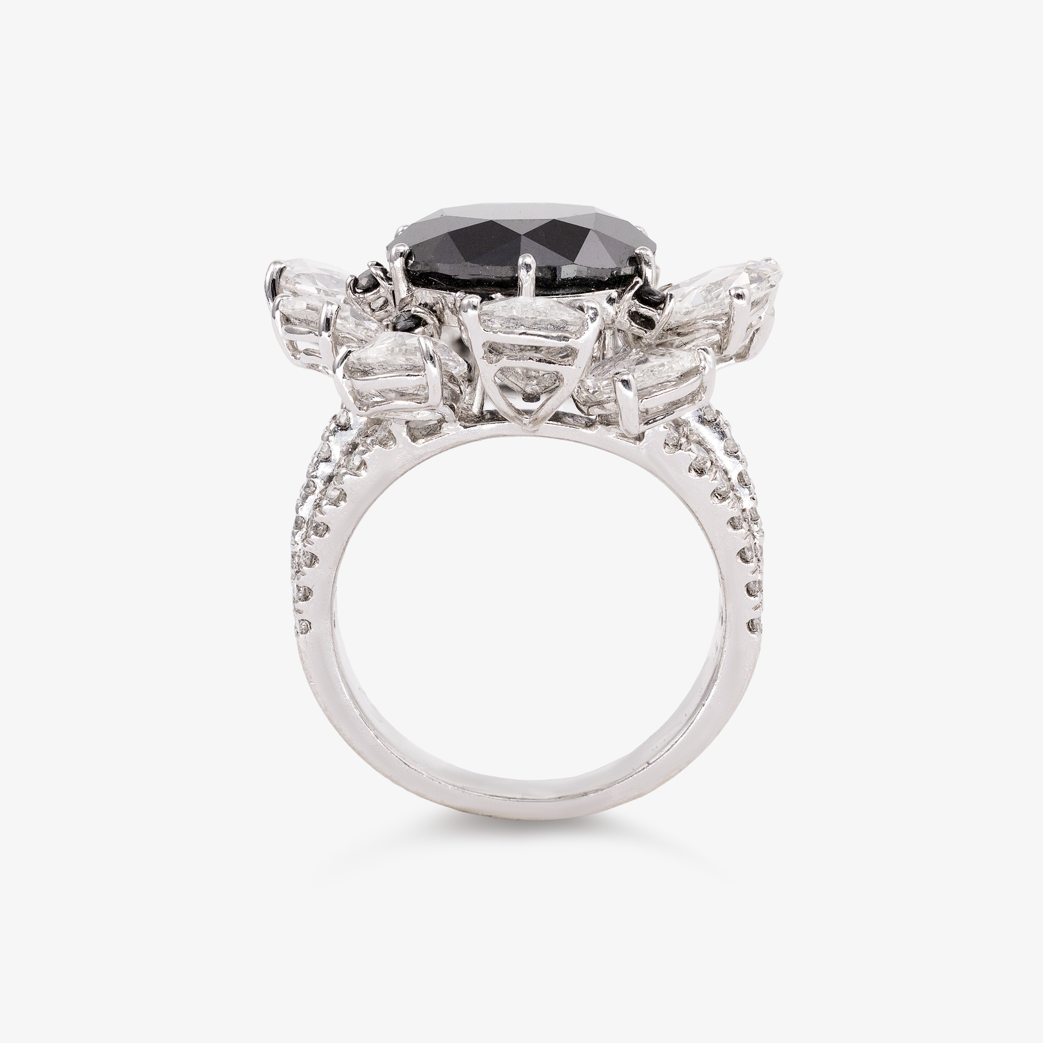 Set inel si cercei aur 18k cu diamante rose cut 22.23 ct