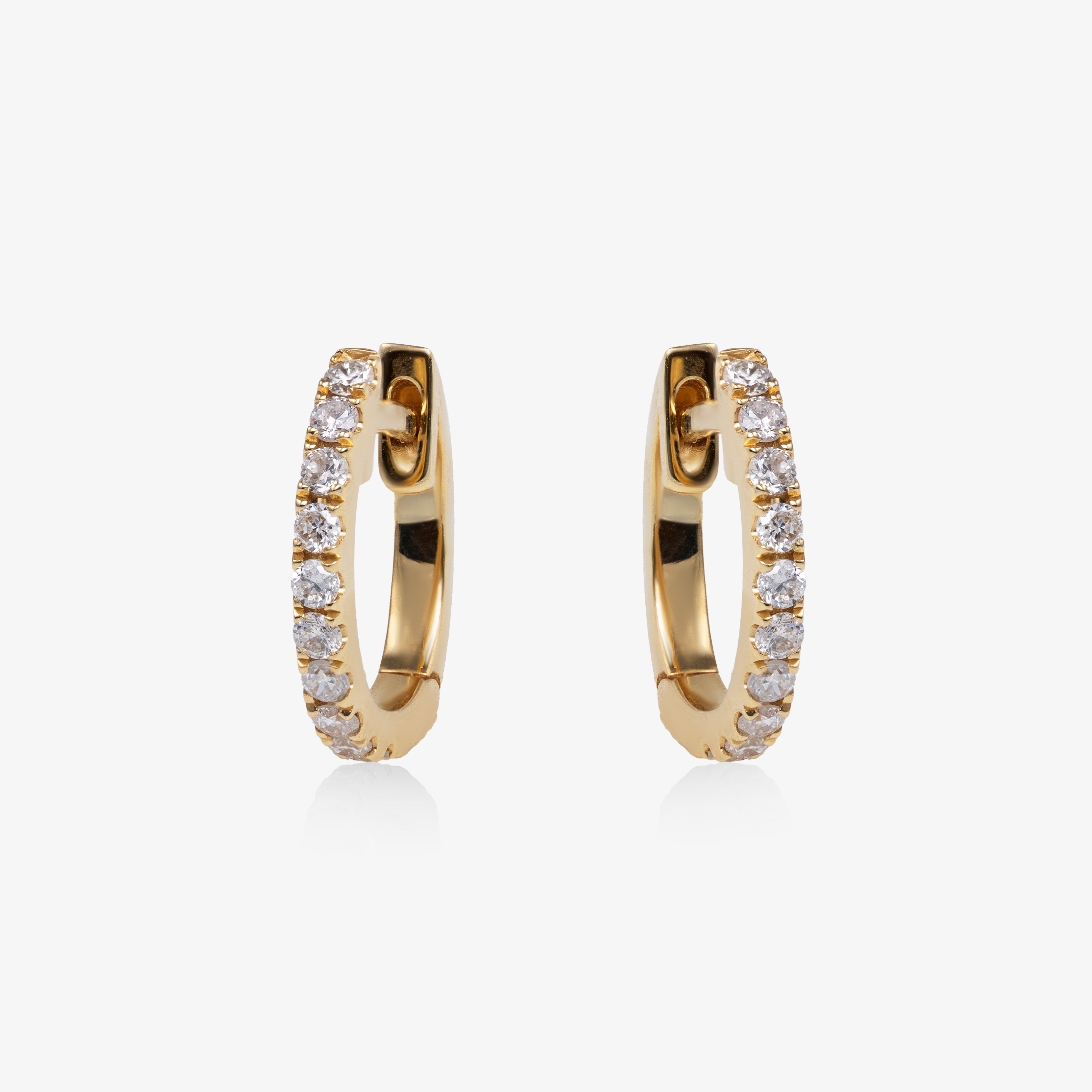 Cercei aur galben 18k cu diamante 0.19 ct