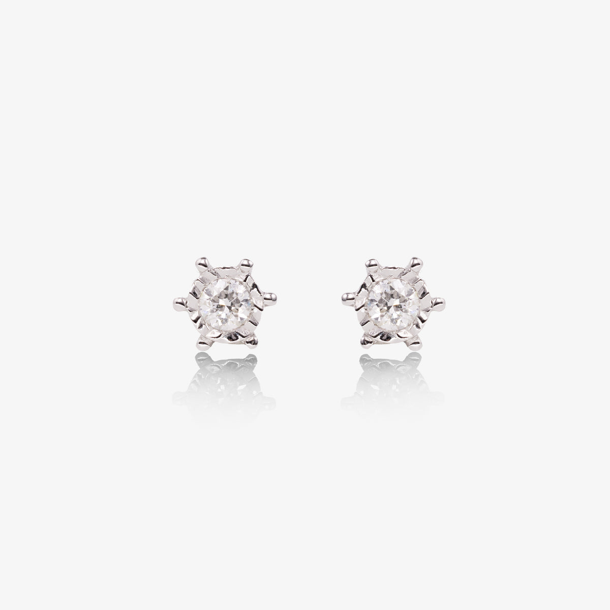 Cercei Star aur alb 18k cu diamante