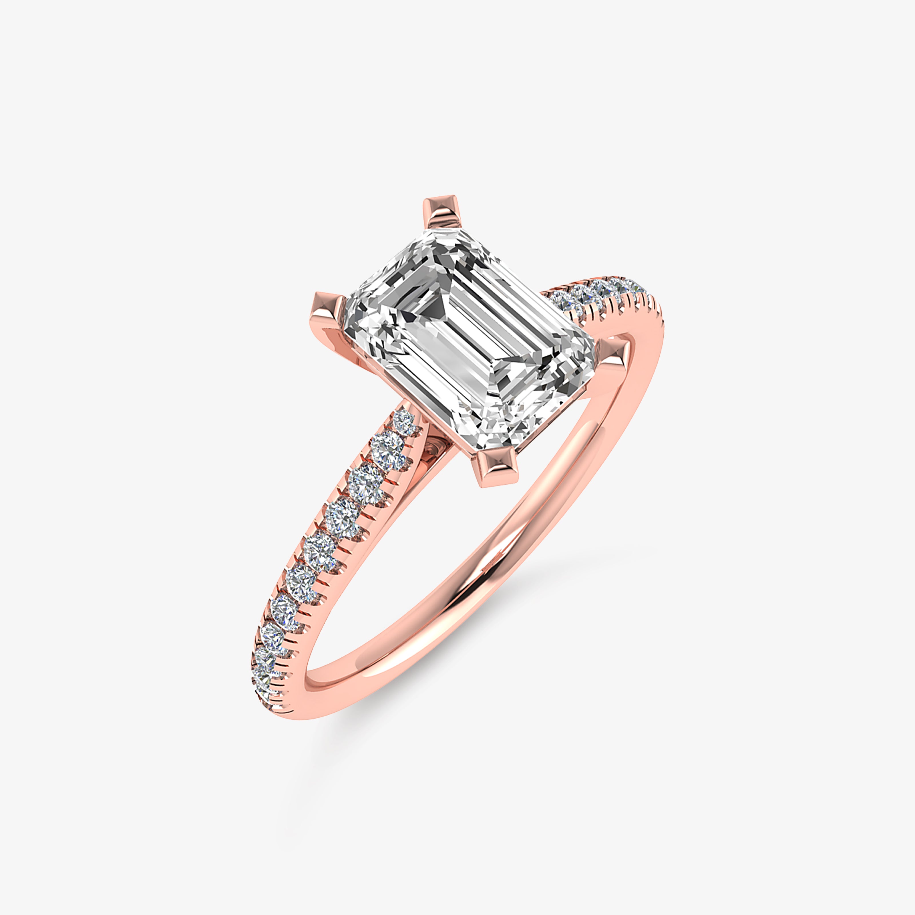 Inel de logodna cu diamant emerald cut 0.70 ct - certificat GIA