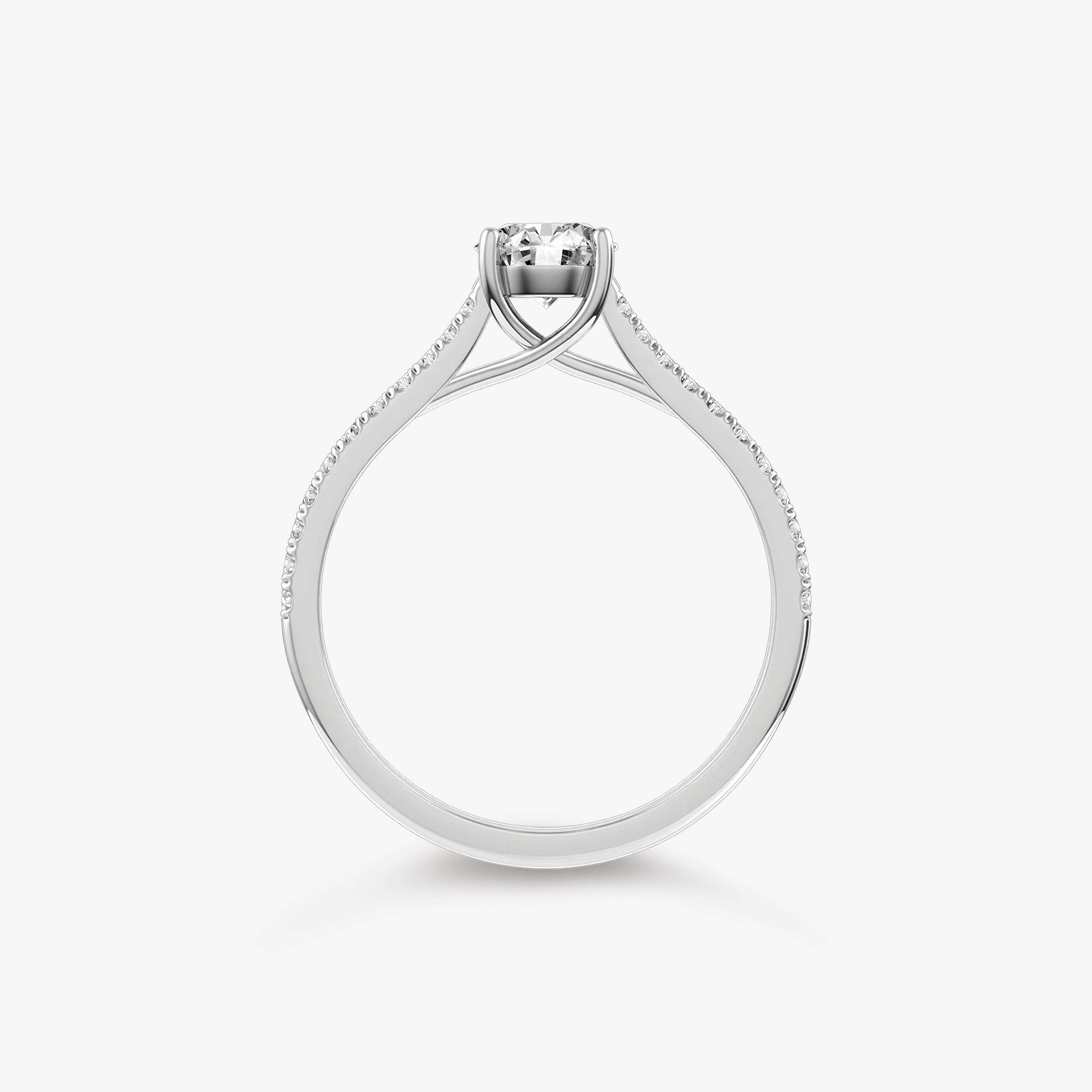 Platinum Engagement Ring with 0.70 ct Diamond - GIA Certified