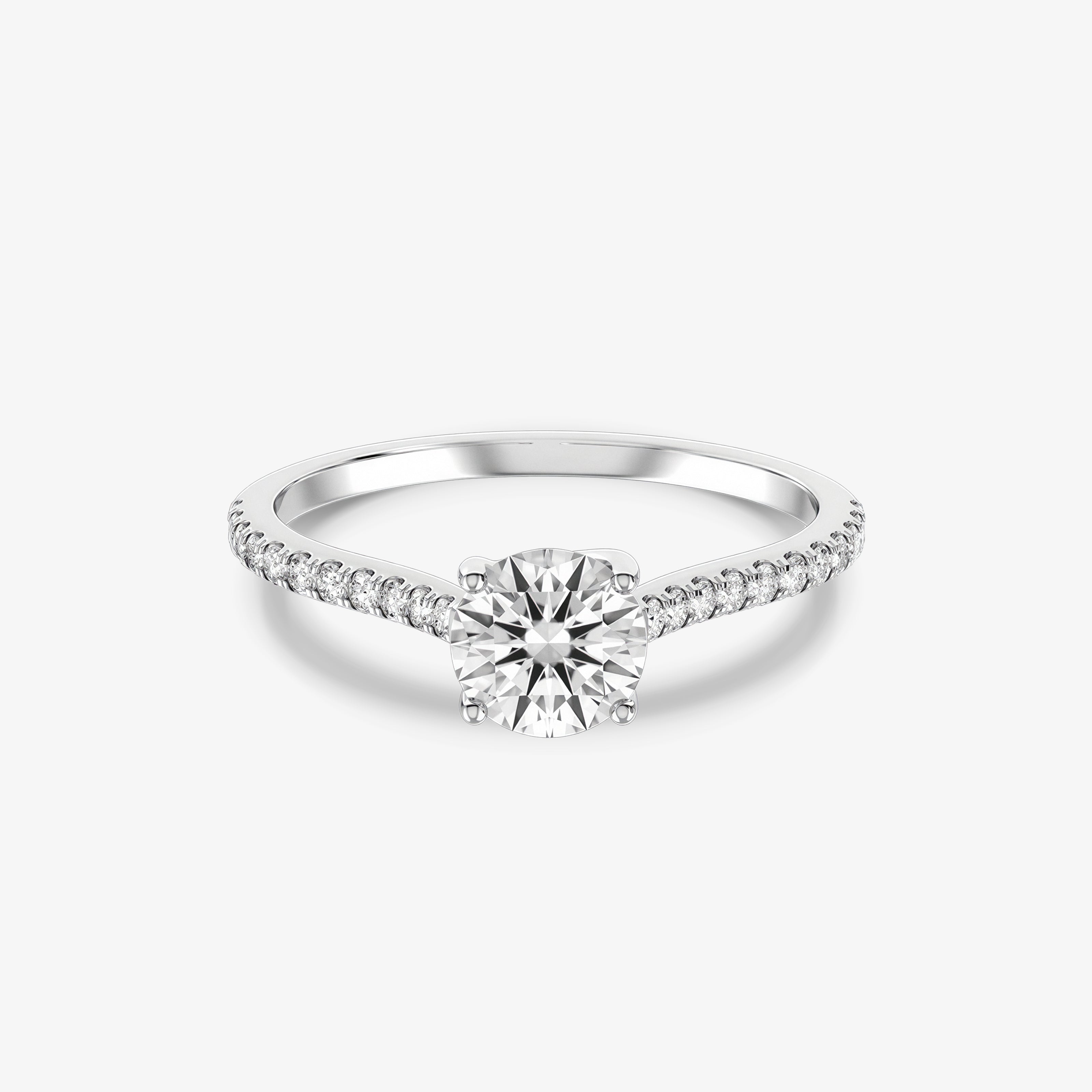 Platinum Engagement Ring with 0.70 ct Diamond - GIA Certified