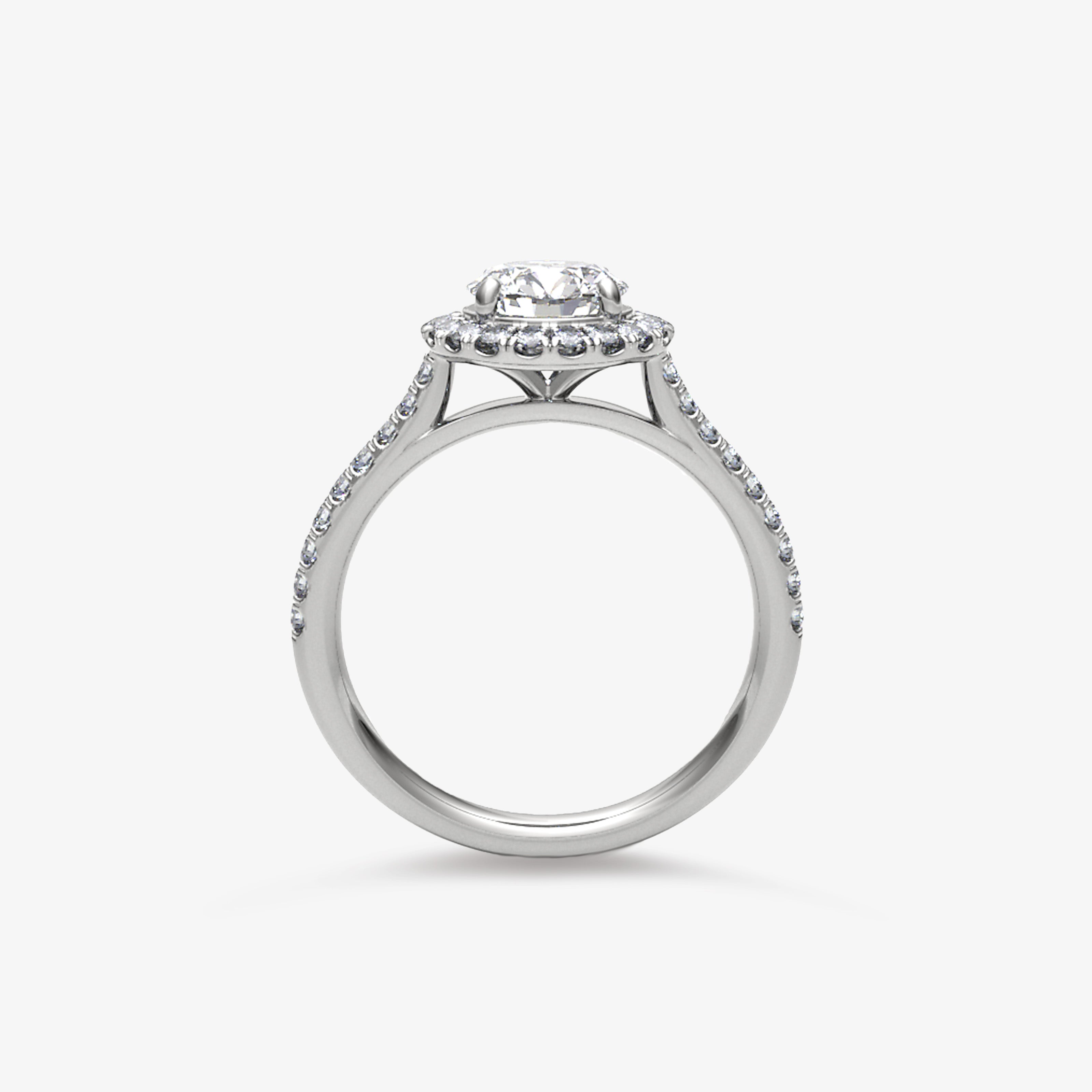 Inel de logodna Halo din platina cu diamant 1.00 ct - certificat GIA