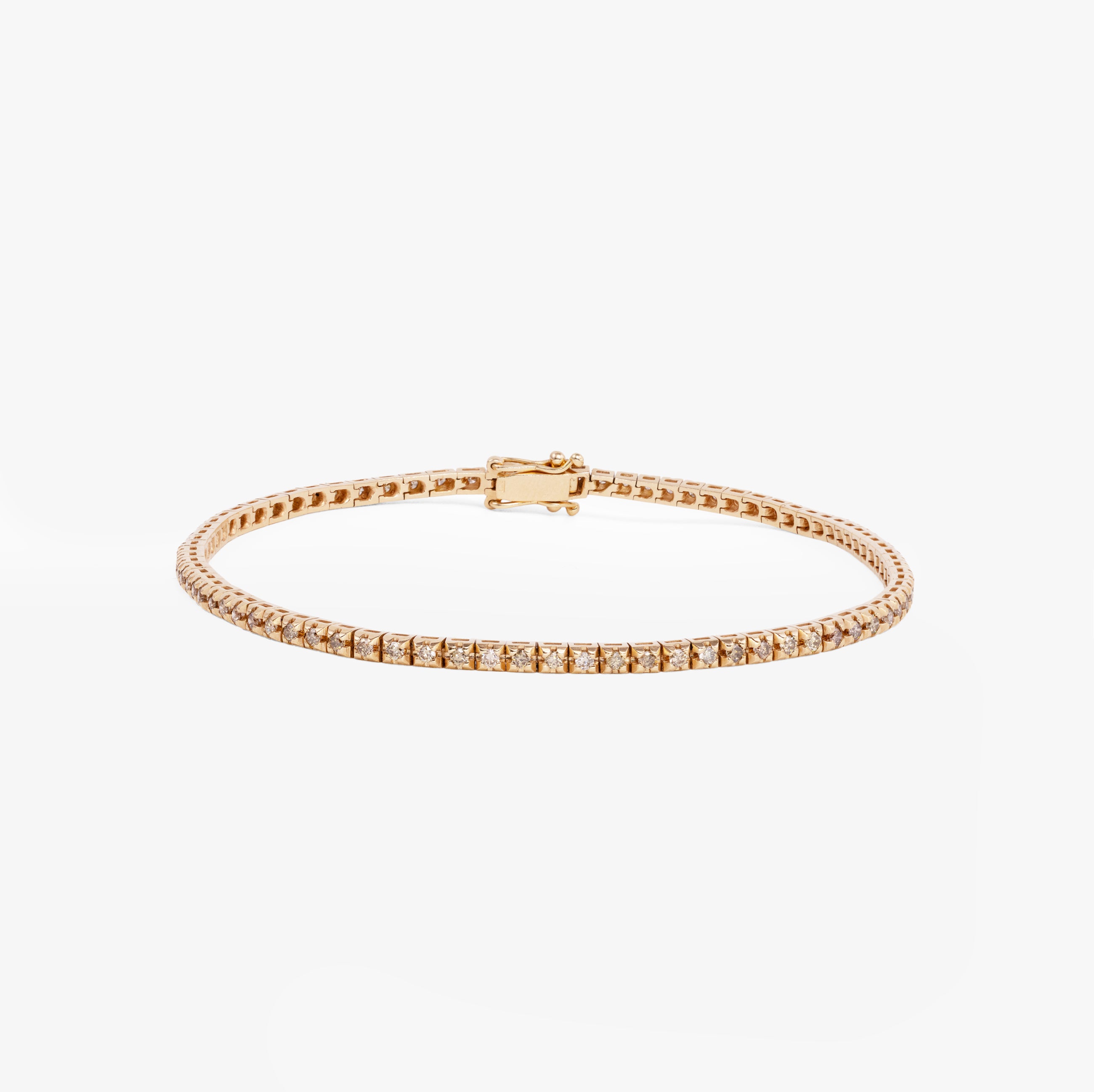 Bratara tennis aur roz 18k cu diamante brown 1.00ct