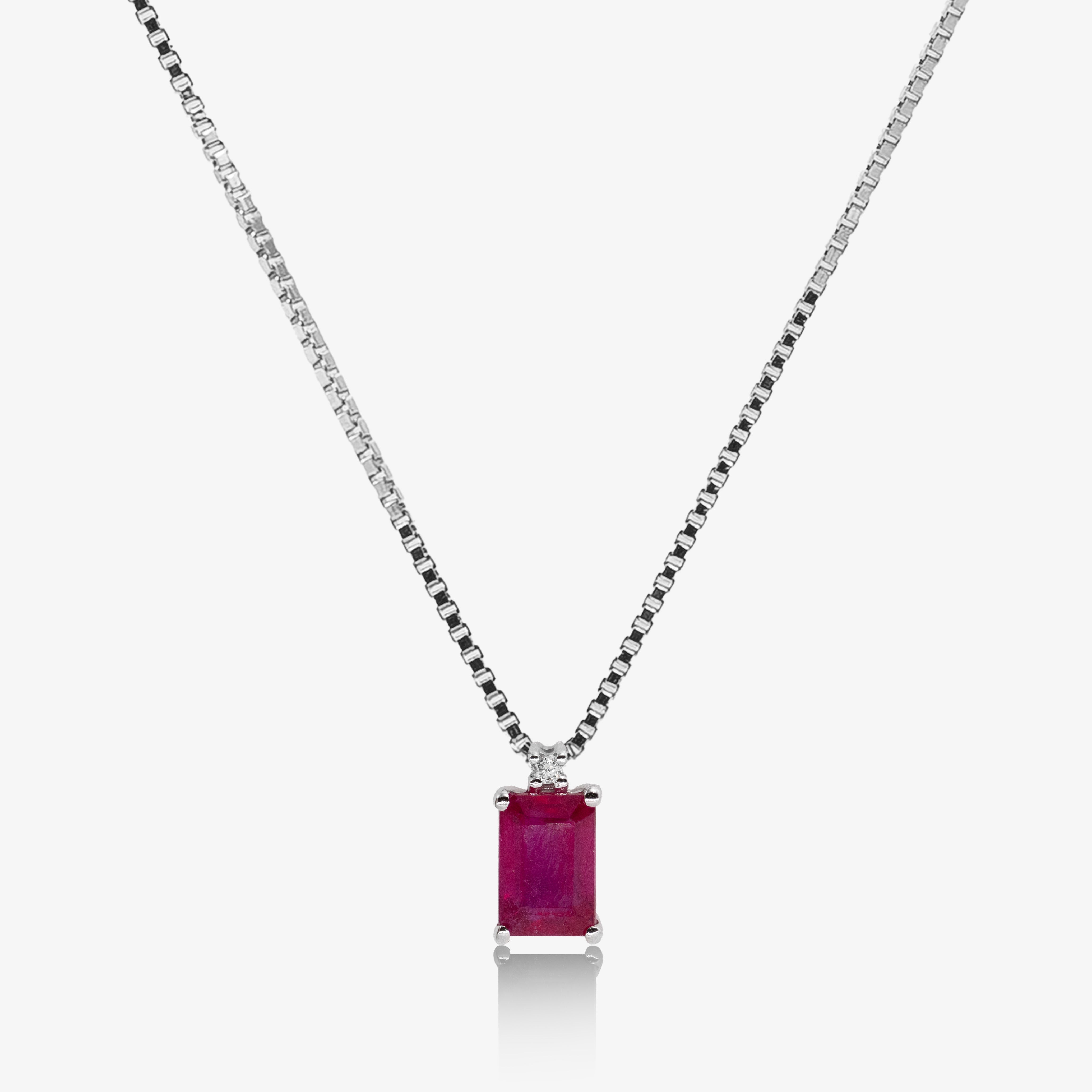 Colier aur 18k cu rubin 0.65ct si diamant