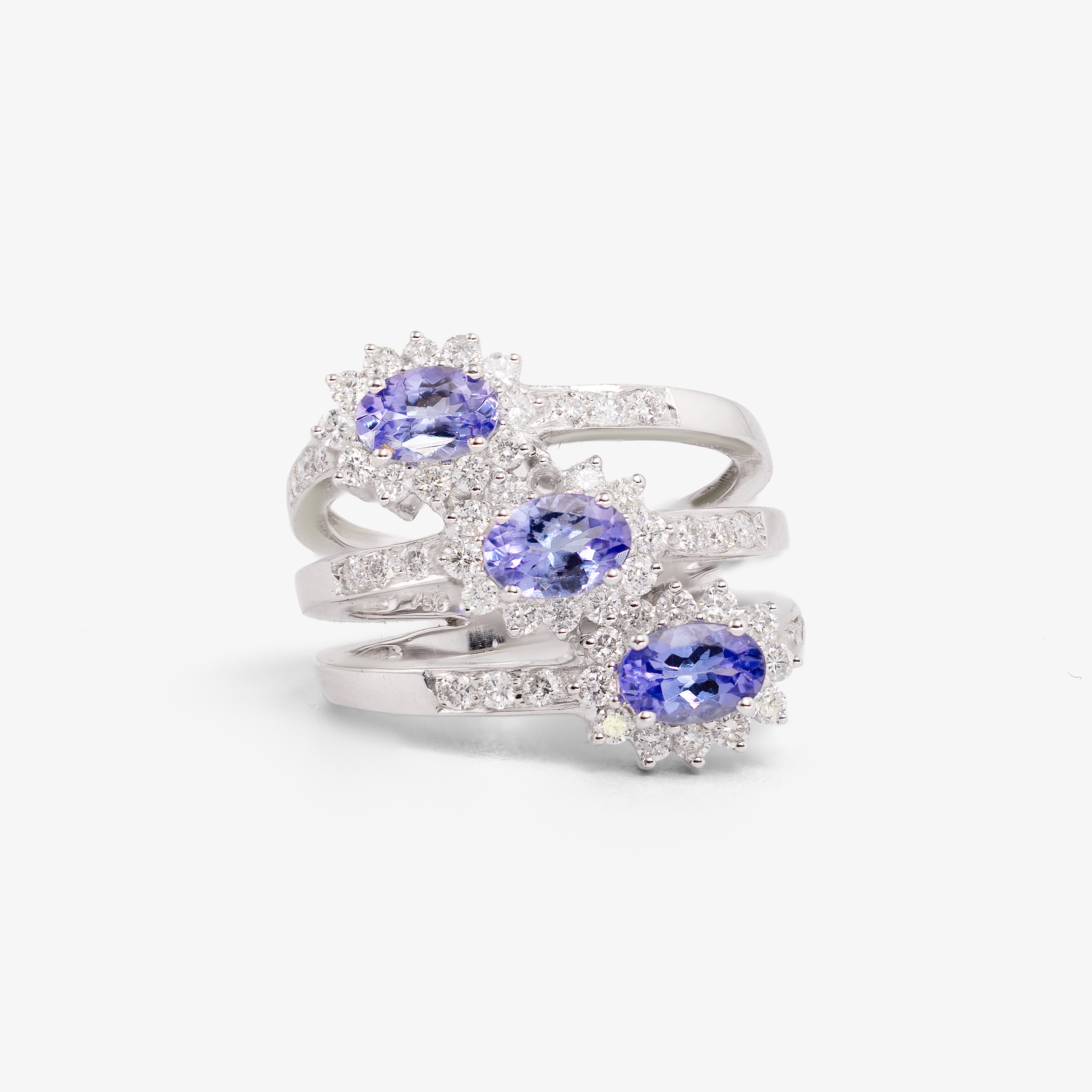 Inel aur 18k cu tanzanite 1.36 ct si diamante 0.90 ct