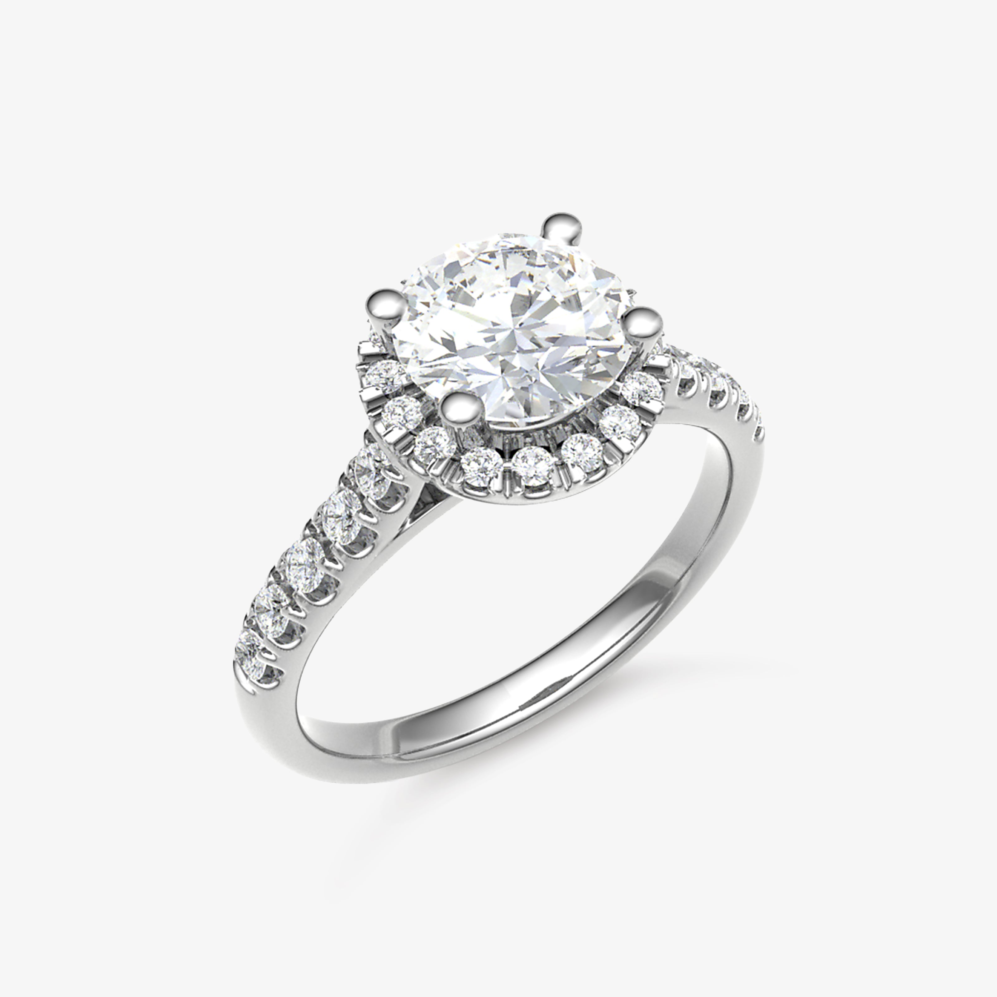 Inel de logodna din platina, diamant central 0.50 ct - certificat GIA