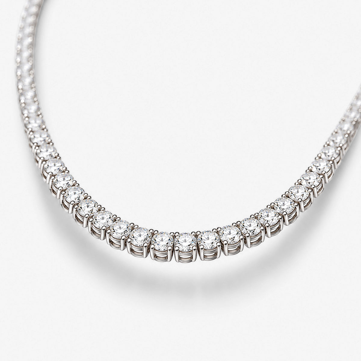 Colier tennis din aur alb 18K cu diamante naturale 6,91 ct – 101394