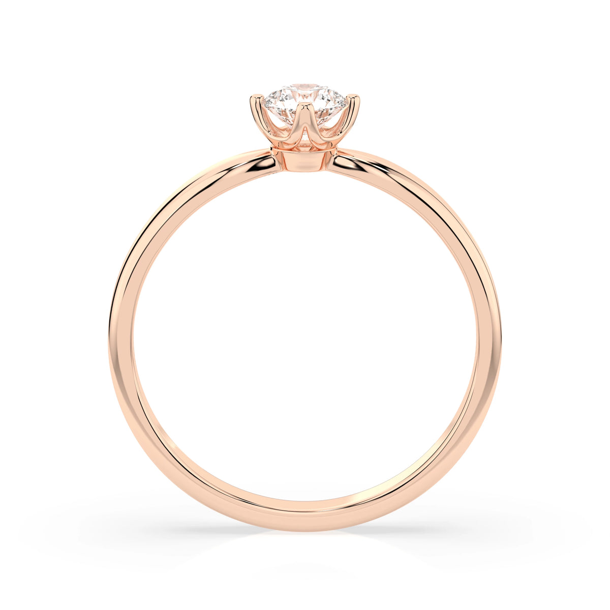 Inel de Logodnă Solitaire din Aur, Diamant Rotund Briliant 0,25 CT