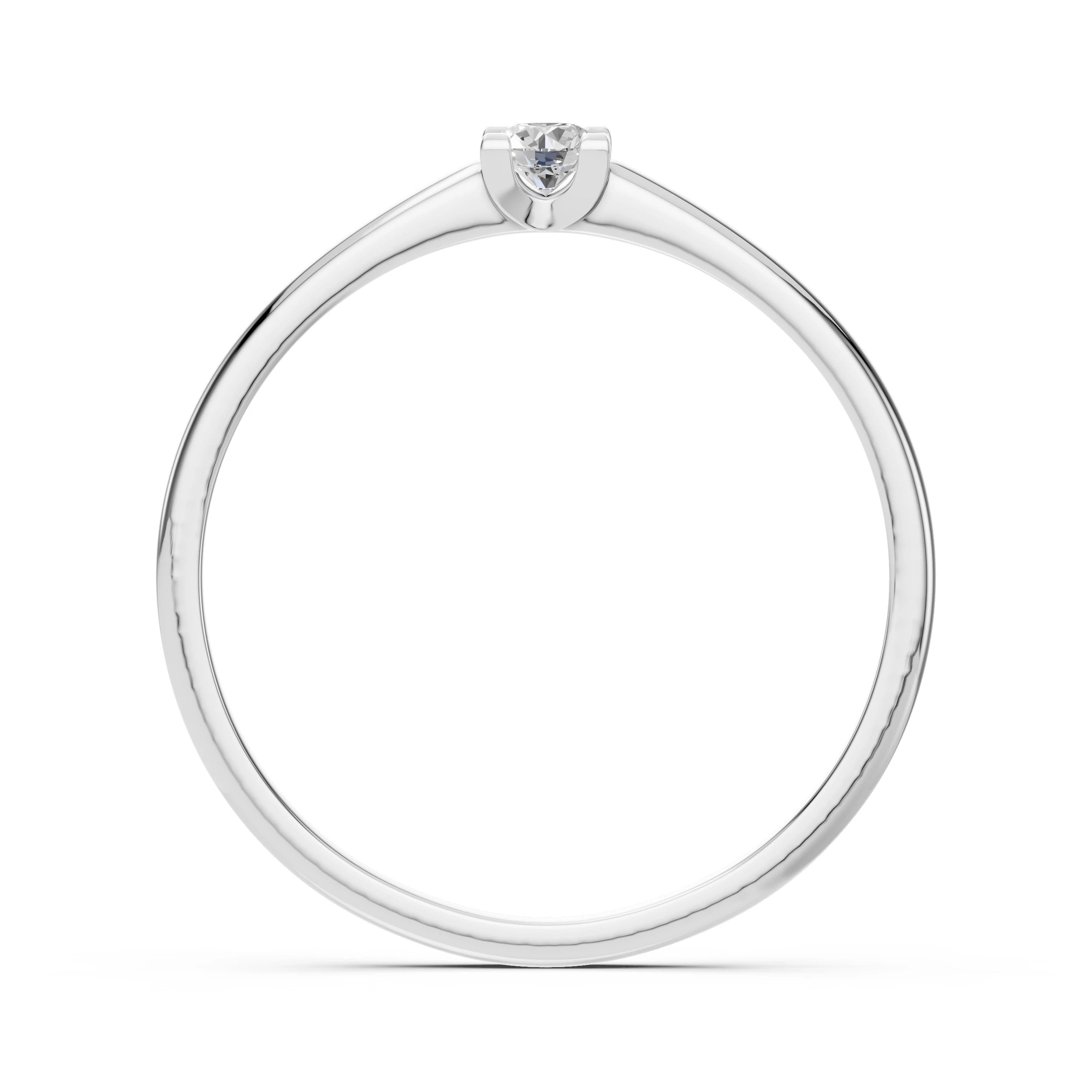 Inel de Logodnă Solitaire din Aur, Diamant Rotund Briliant 0.10 CT