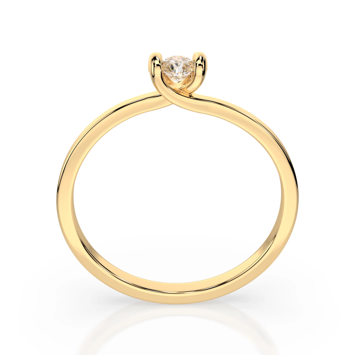 Inel de Logodnă Solitaire din Aur, Diamant Rotund Briliant 0,30 CT