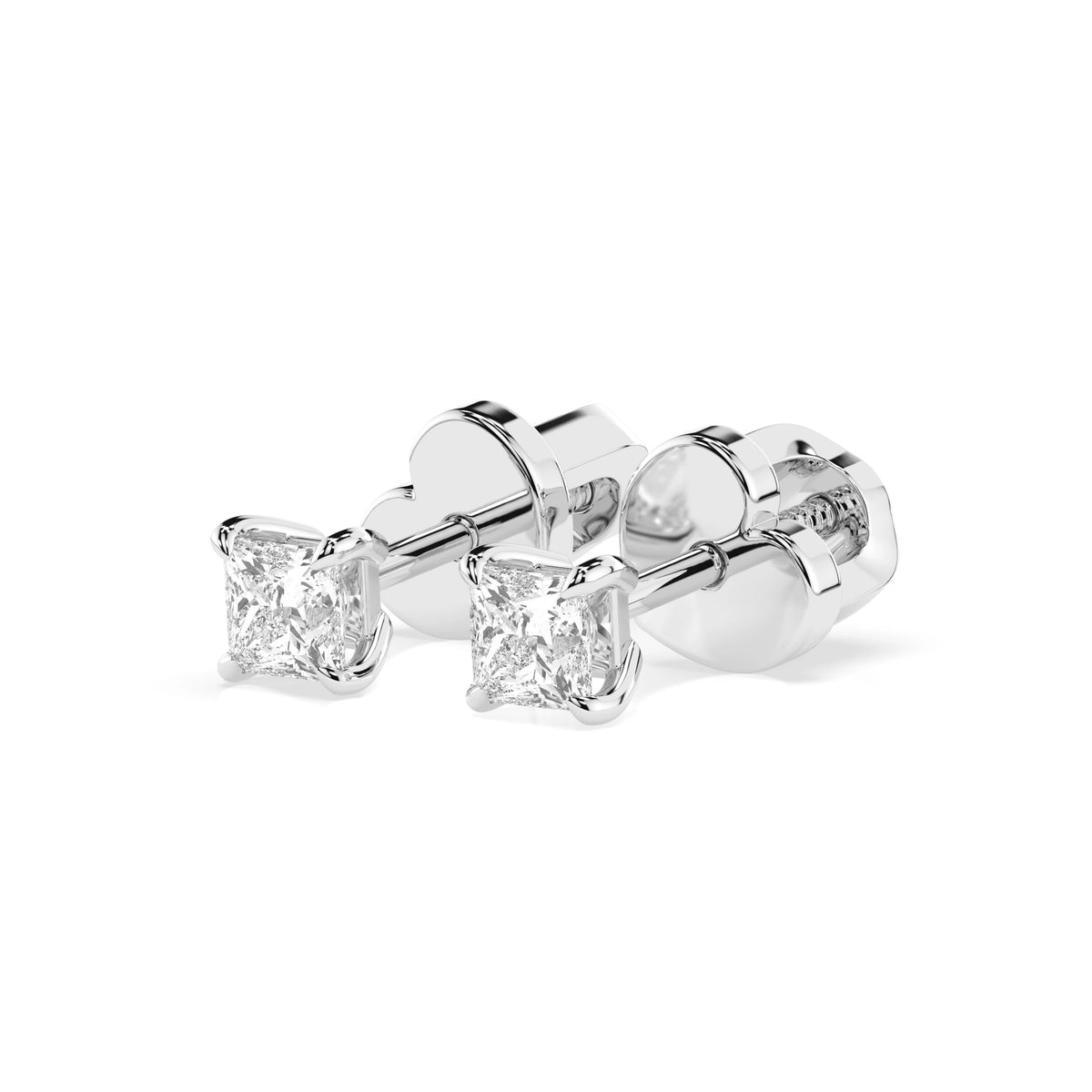 Cercei din Aur cu Diamante, Forma Princess, 0,20 CT