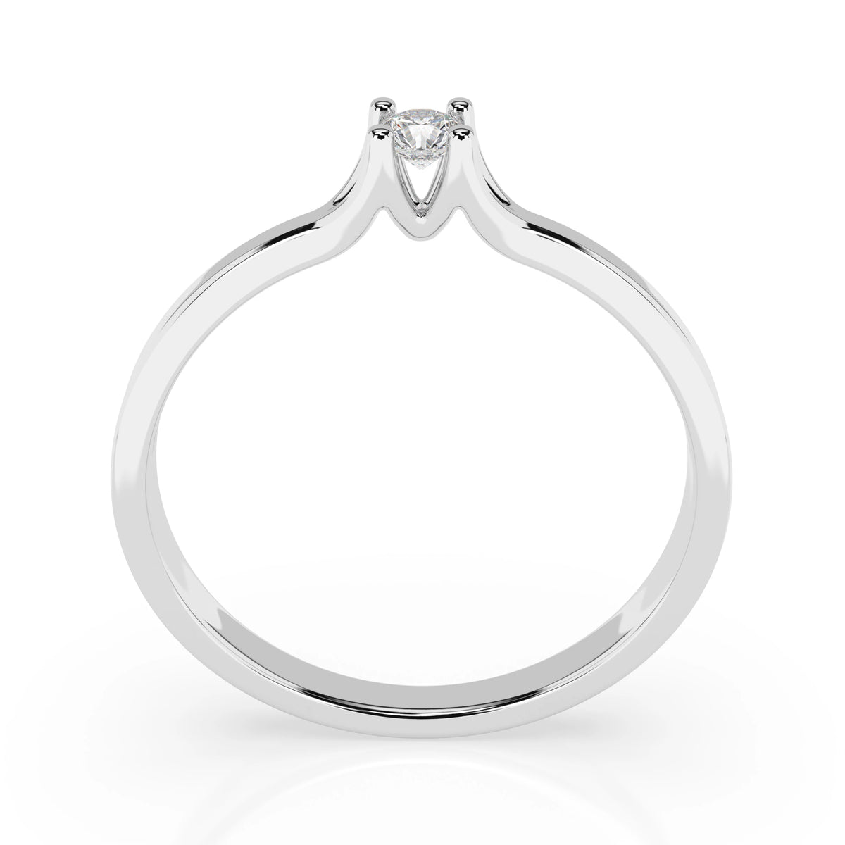 Inel de Logodnă Solitaire din Aur, Diamant Rotund Briliant 0,06 CT
