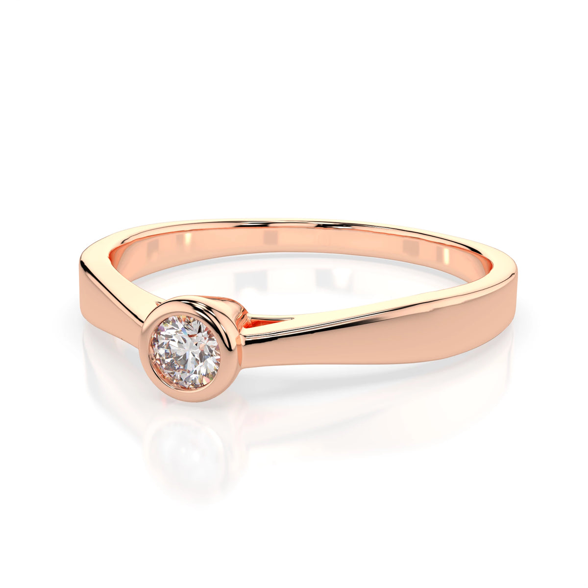 Inel de Logodnă Solitaire din Aur, Diamant Rotund Briliant 0,05 CT