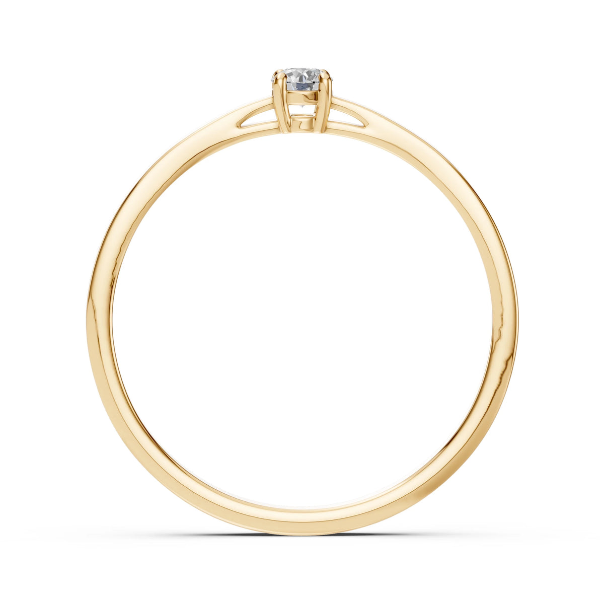 Inel de Logodnă Solitaire din Aur, Diamant Rotund Briliant 0,06 CT