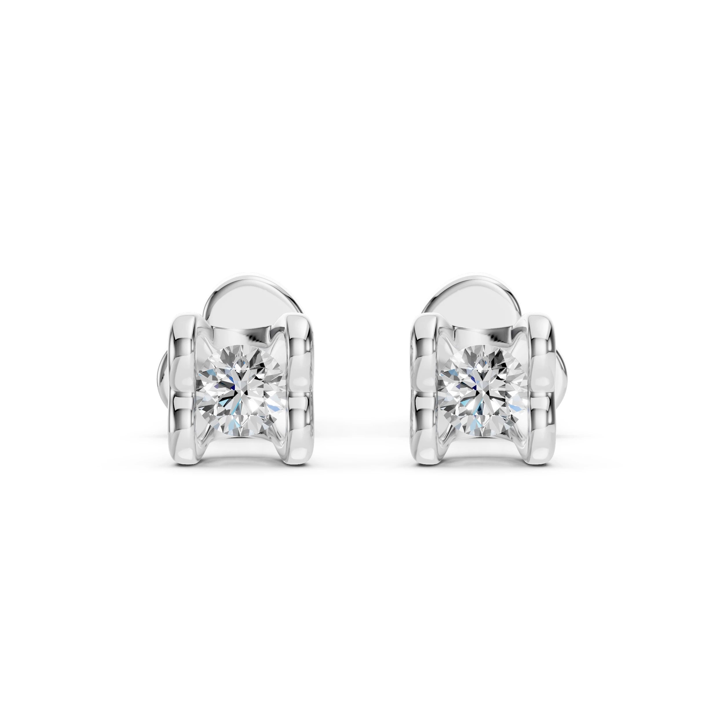 Cercei din Aur cu Diamante Rotunde Briliant 0.20 CT