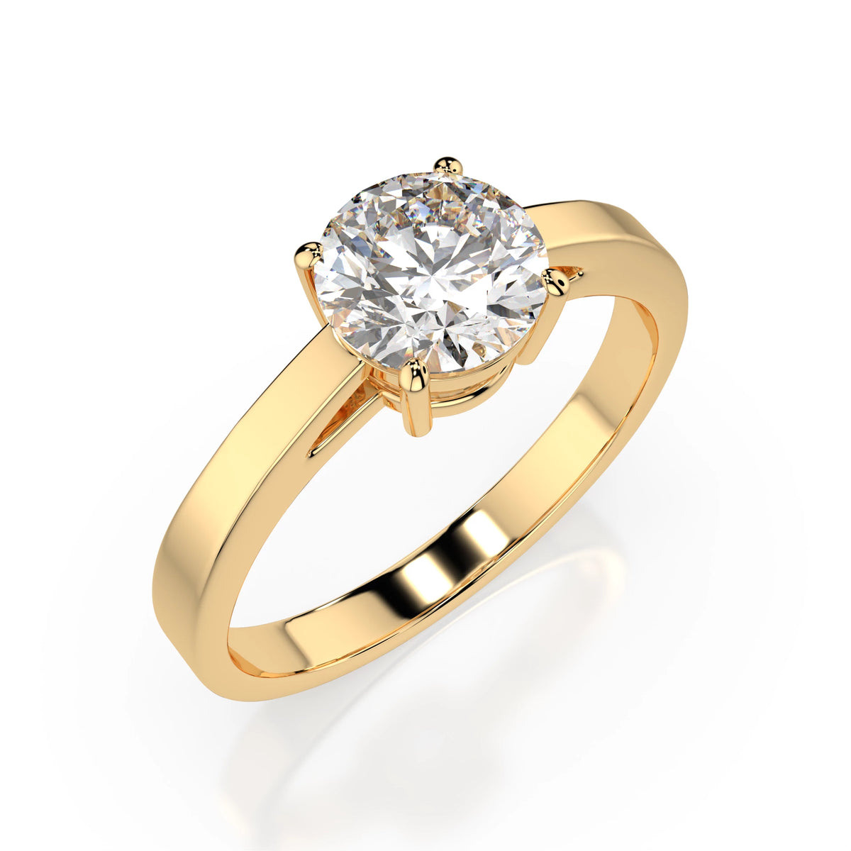 Inel de Logodnă Solitaire din Aur, Diamant Rotund Briliant 1,00 CT