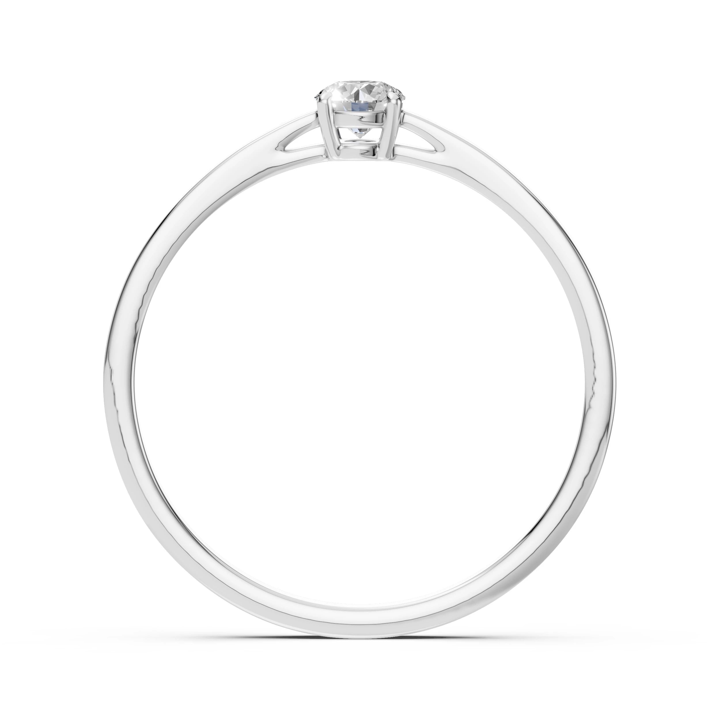 Inel de Logodnă Solitaire din Aur, Diamant Rotund Briliant 0.20 CT