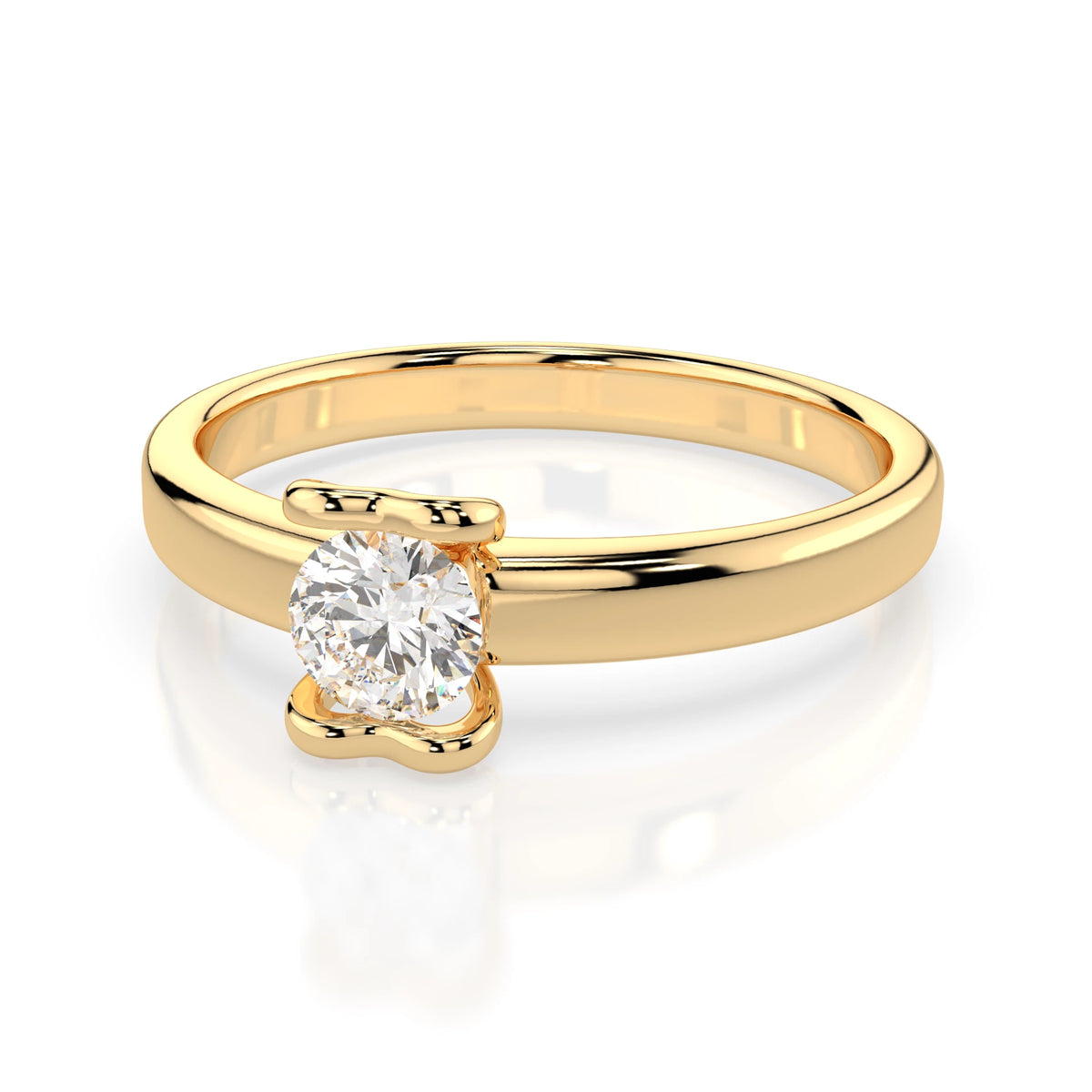 Inel de Logodnă Solitaire din Aur, Diamant Rotund Briliant 0,30 CT