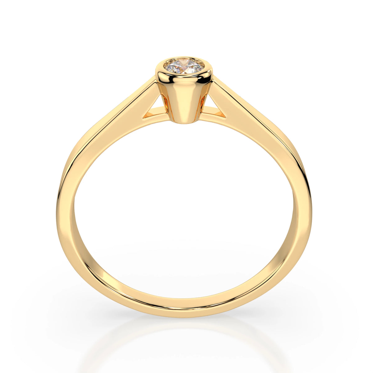 Inel de Logodnă Solitaire din Aur, Diamant Rotund Briliant 0,05 CT