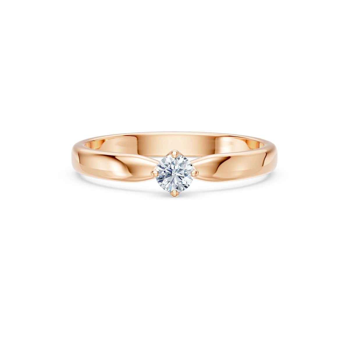 Inel de Logodnă Solitaire din Aur, Diamant Rotund Briliant 0,20 CT