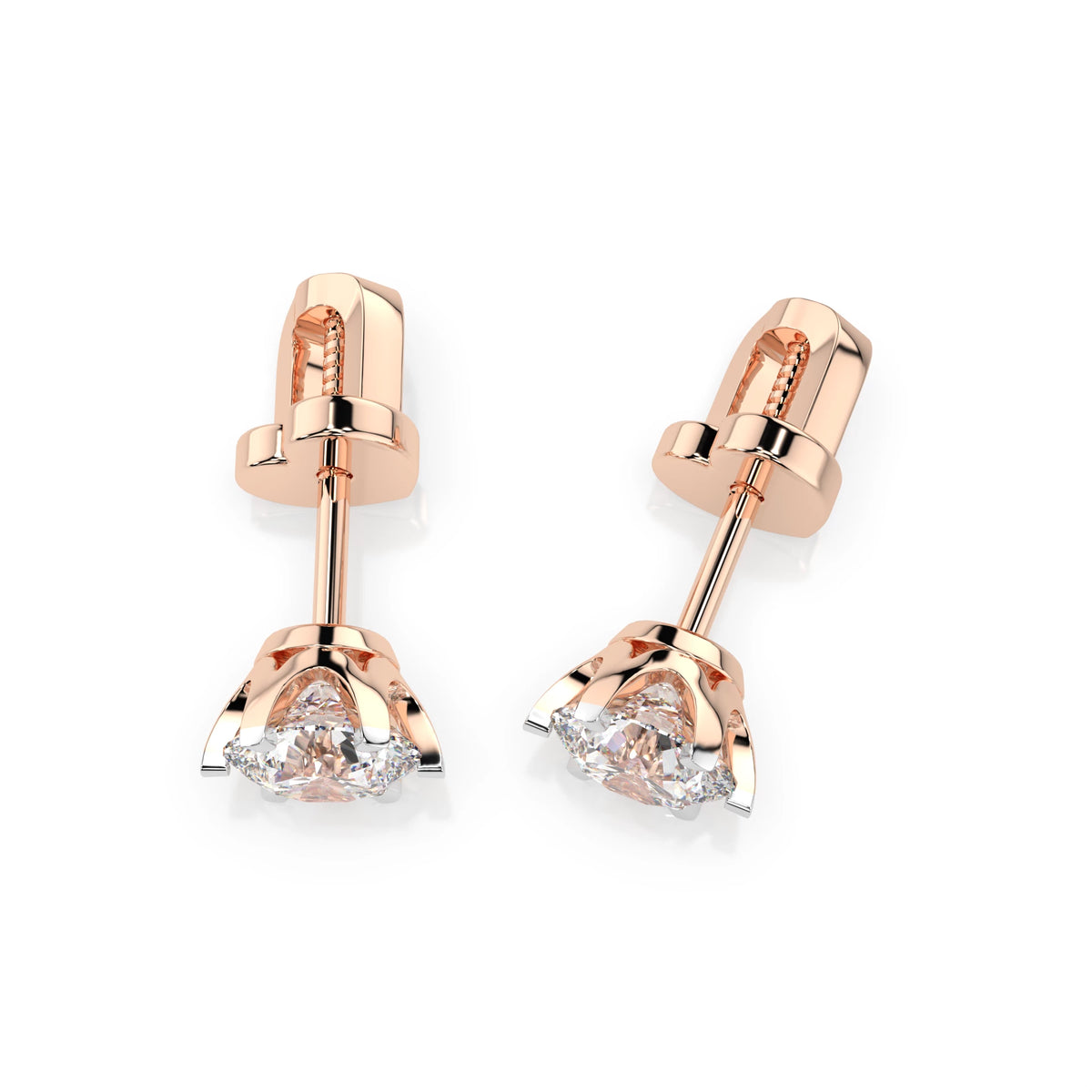 Cercei din Aur cu Diamante, Forma Rotund Briliant, 1,40 CT