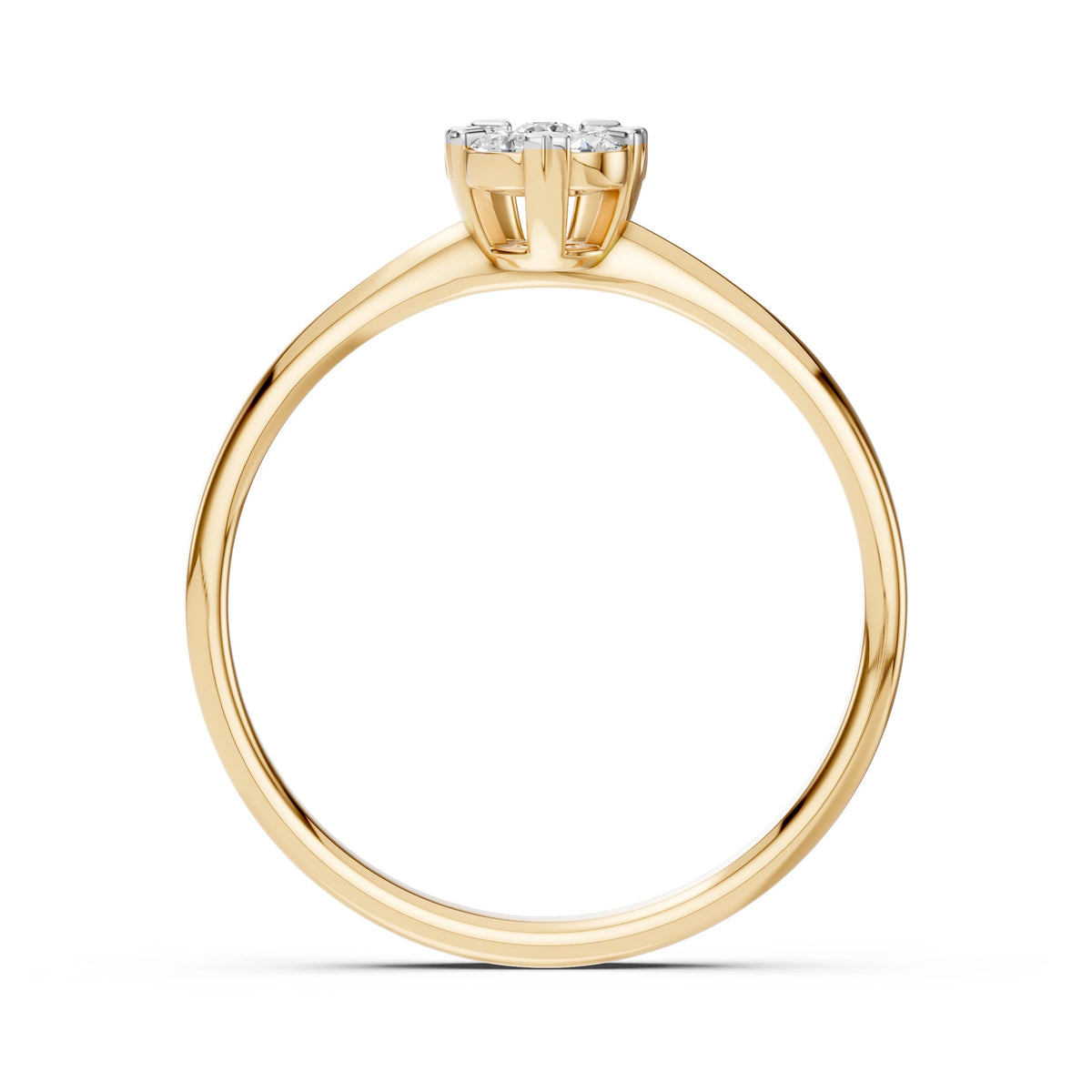 Inel din Aur cu Diamante, Forma Rotund Briliant, 0,20 CT