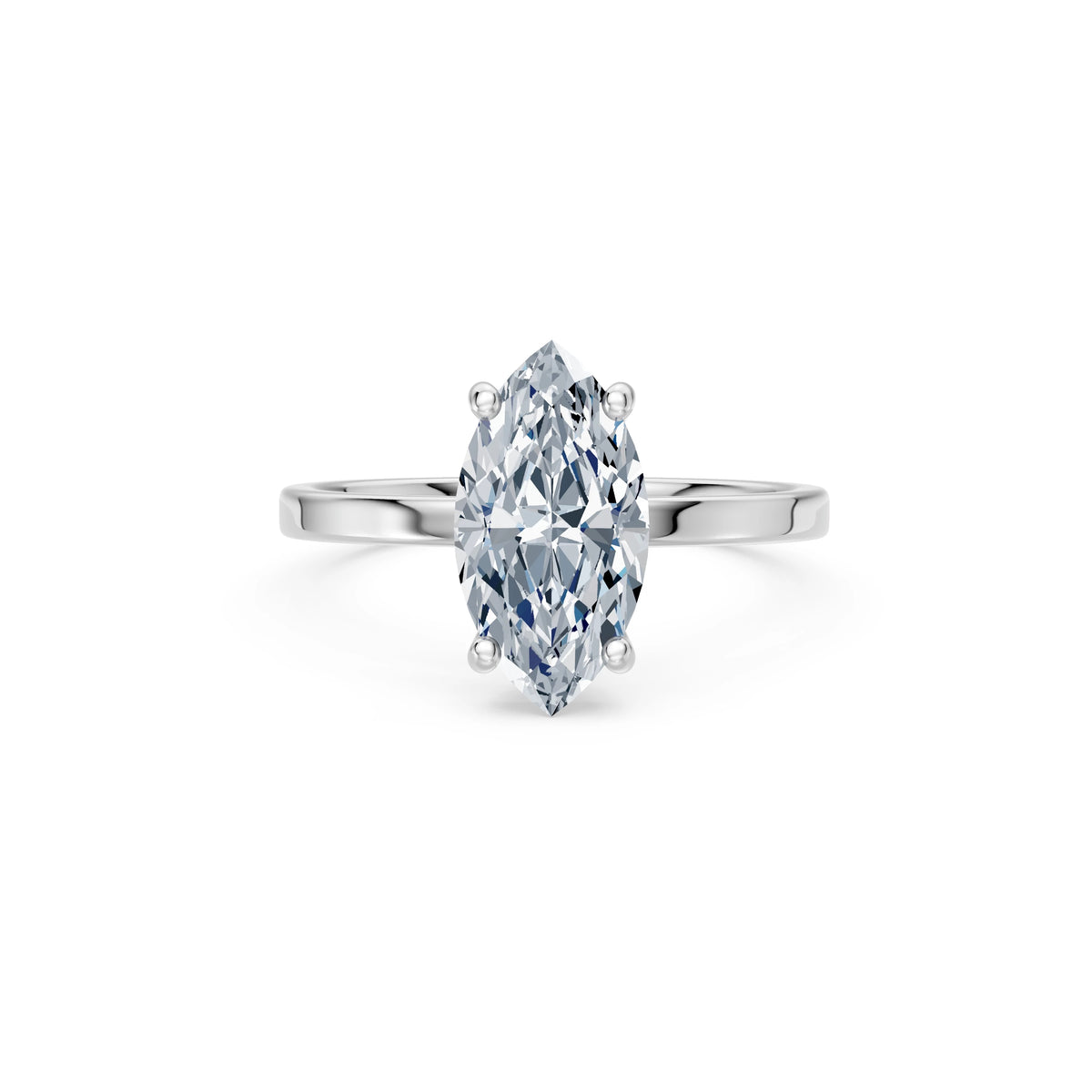 Inel de Logodnă Solitaire din Aur, Diamant Marquise 2,00 CT
