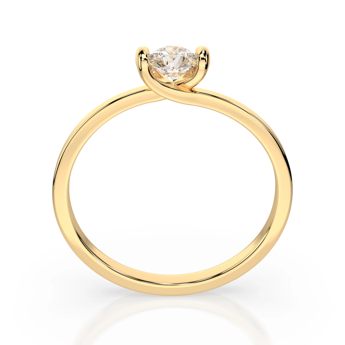 Inel de Logodnă Solitaire din Aur, Diamant Rotund Briliant 0,10 CT