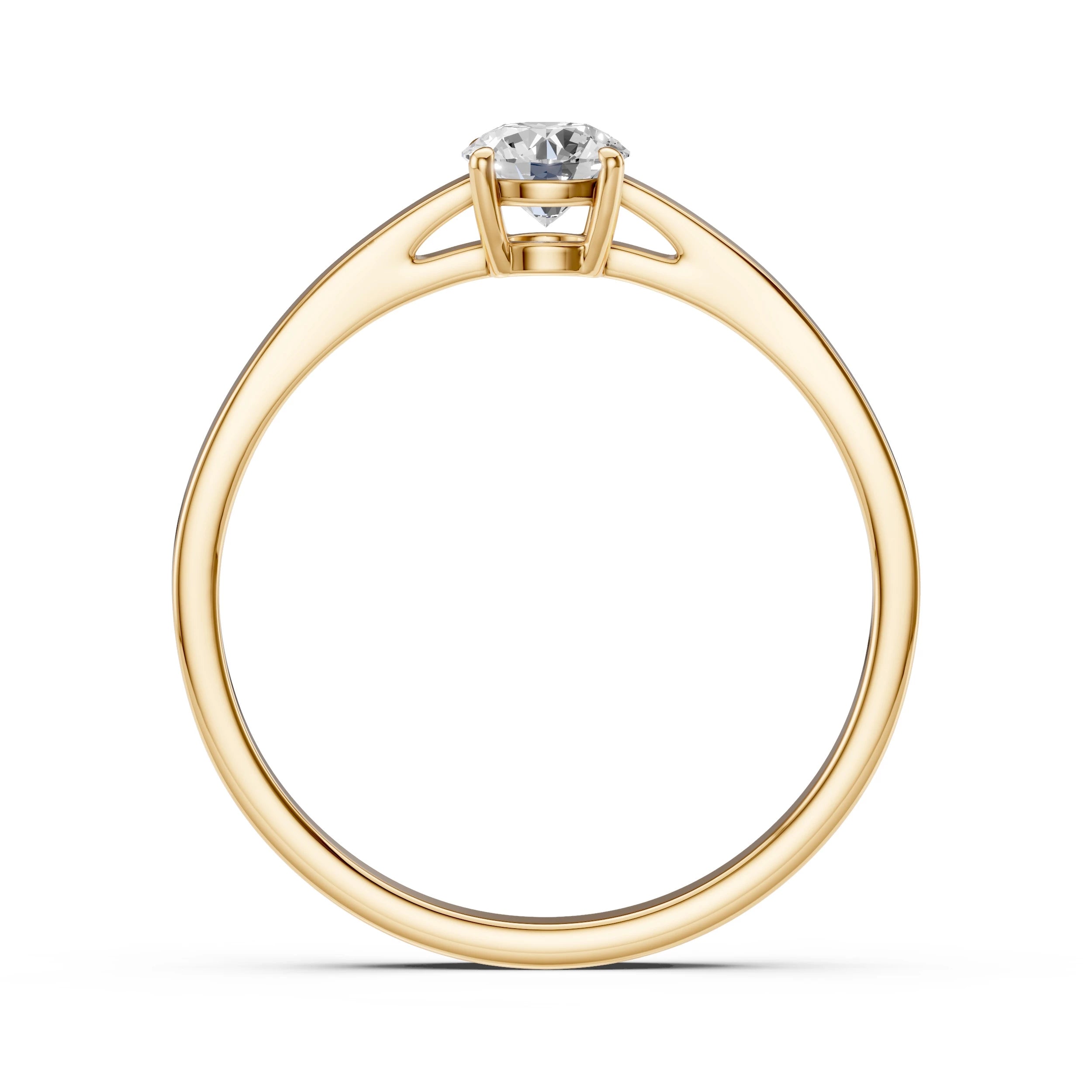 Inel de Logodnă Solitaire din Aur, Diamant Rotund Briliant 0.40 CT