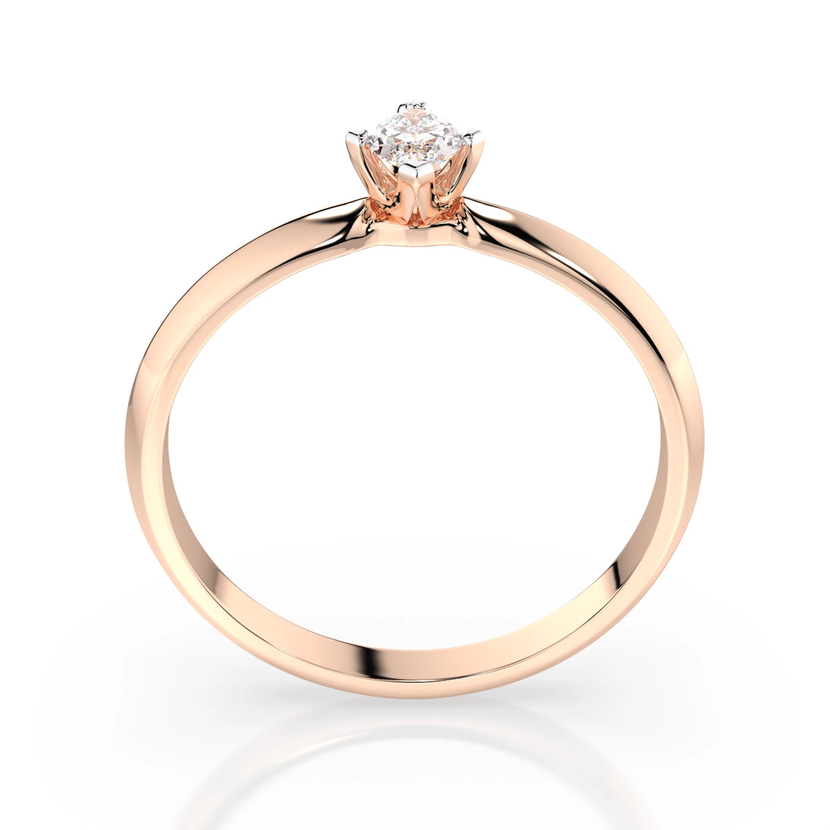 Inel de Logodnă Solitaire din Aur, Diamant Marquise 0,15 CT