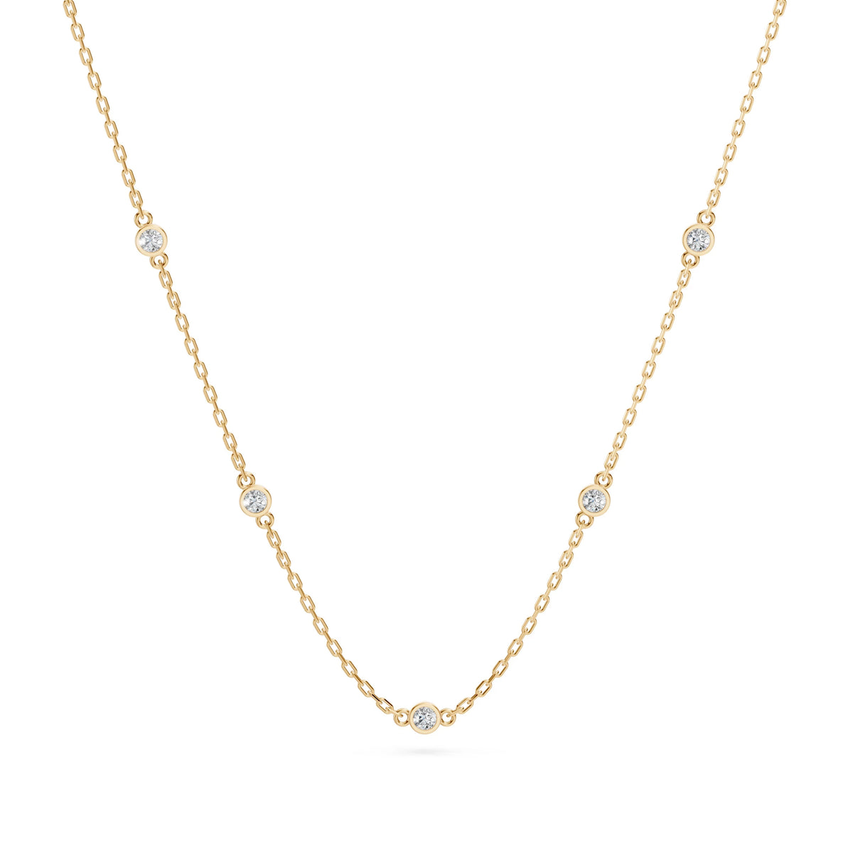 Colier din Aur cu Diamante, Forma Rotund Briliant, 0,14 CT