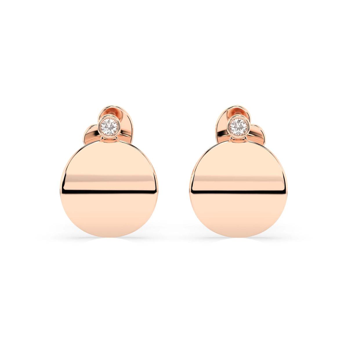 Cercei din Aur cu Diamante, Forma Rotund Briliant, 0,04 CT