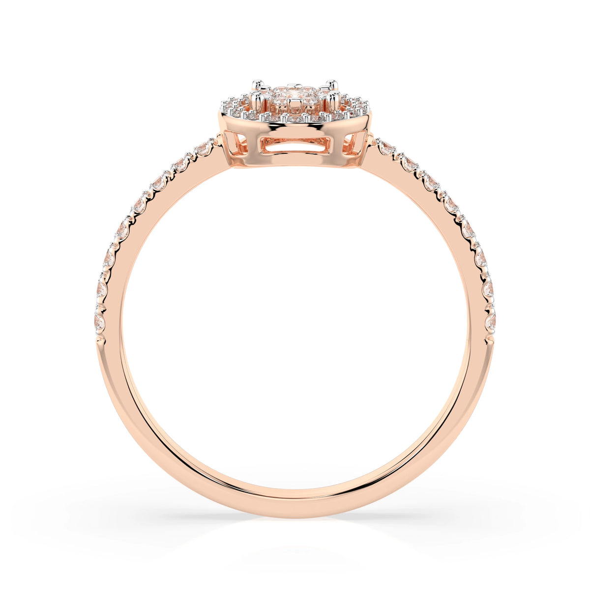 Inel din Aur cu Diamante, Forma Rotund Briliant, 0,27 CT