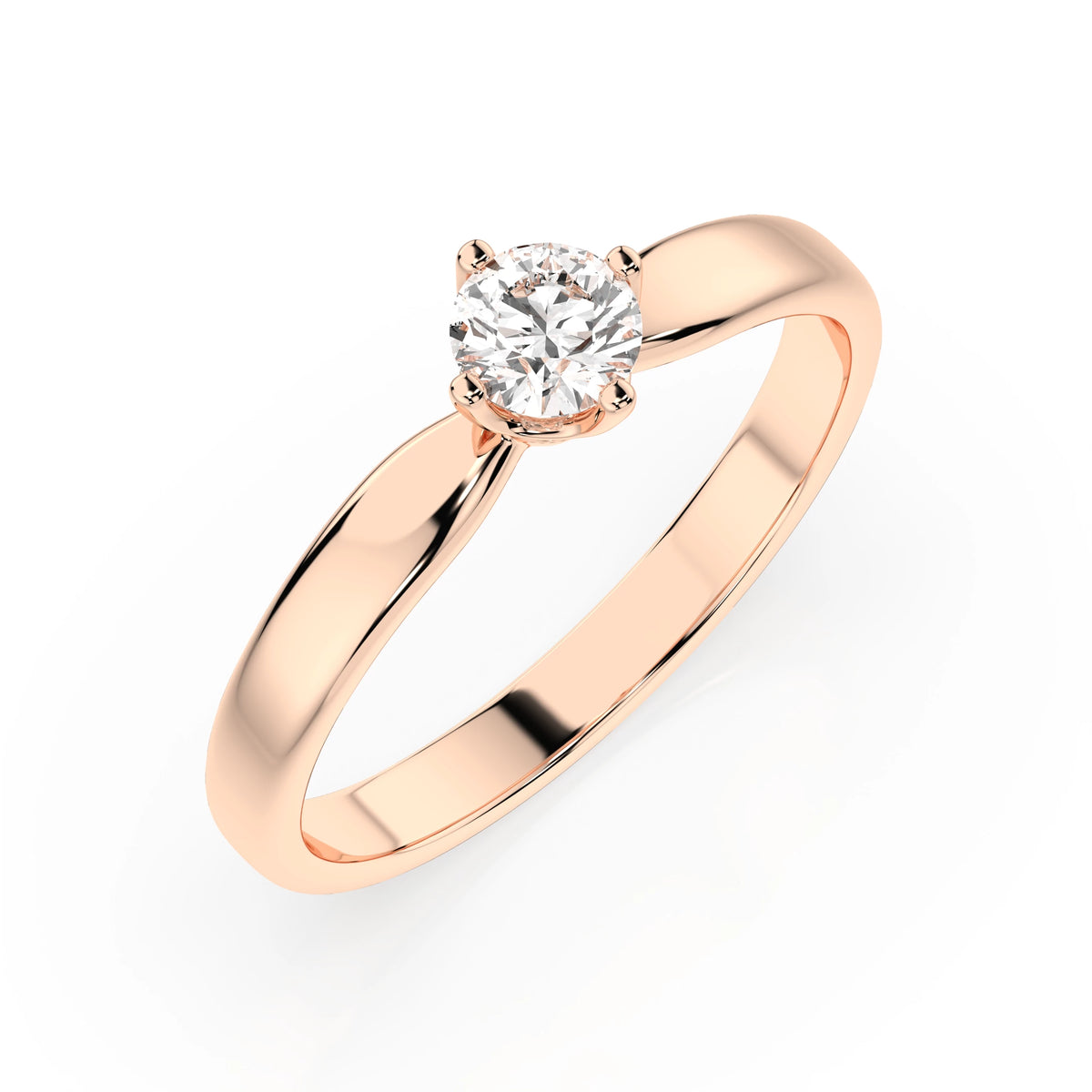 Inel de Logodnă Solitaire din Aur, Diamant Rotund Briliant 0,25 CT