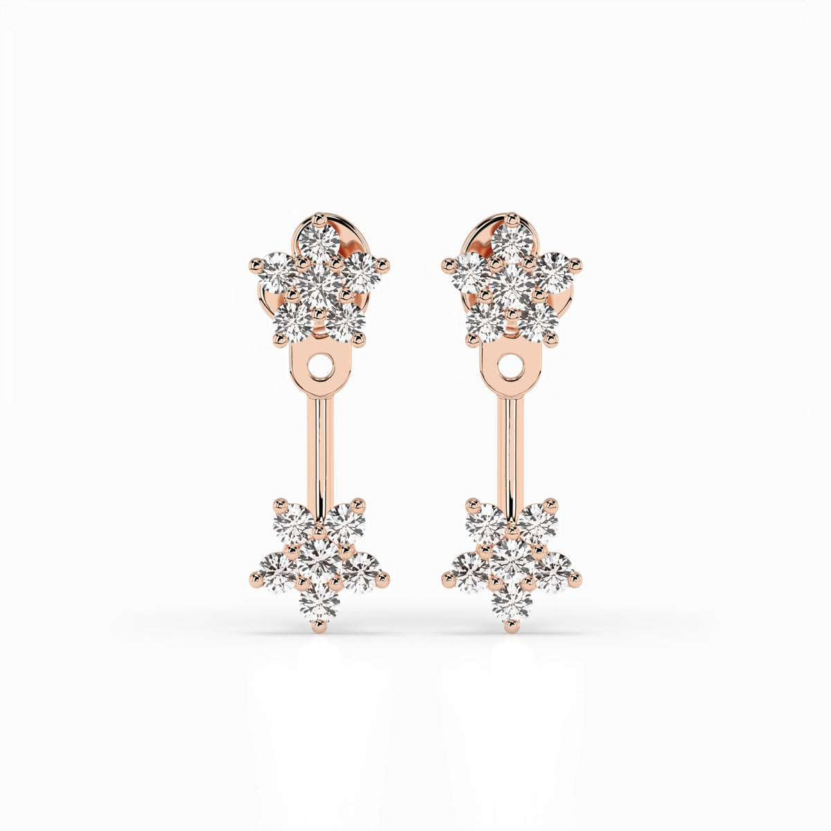 Cercei din Aur cu Diamante, Forma Rotund Briliant, 0,69 CT