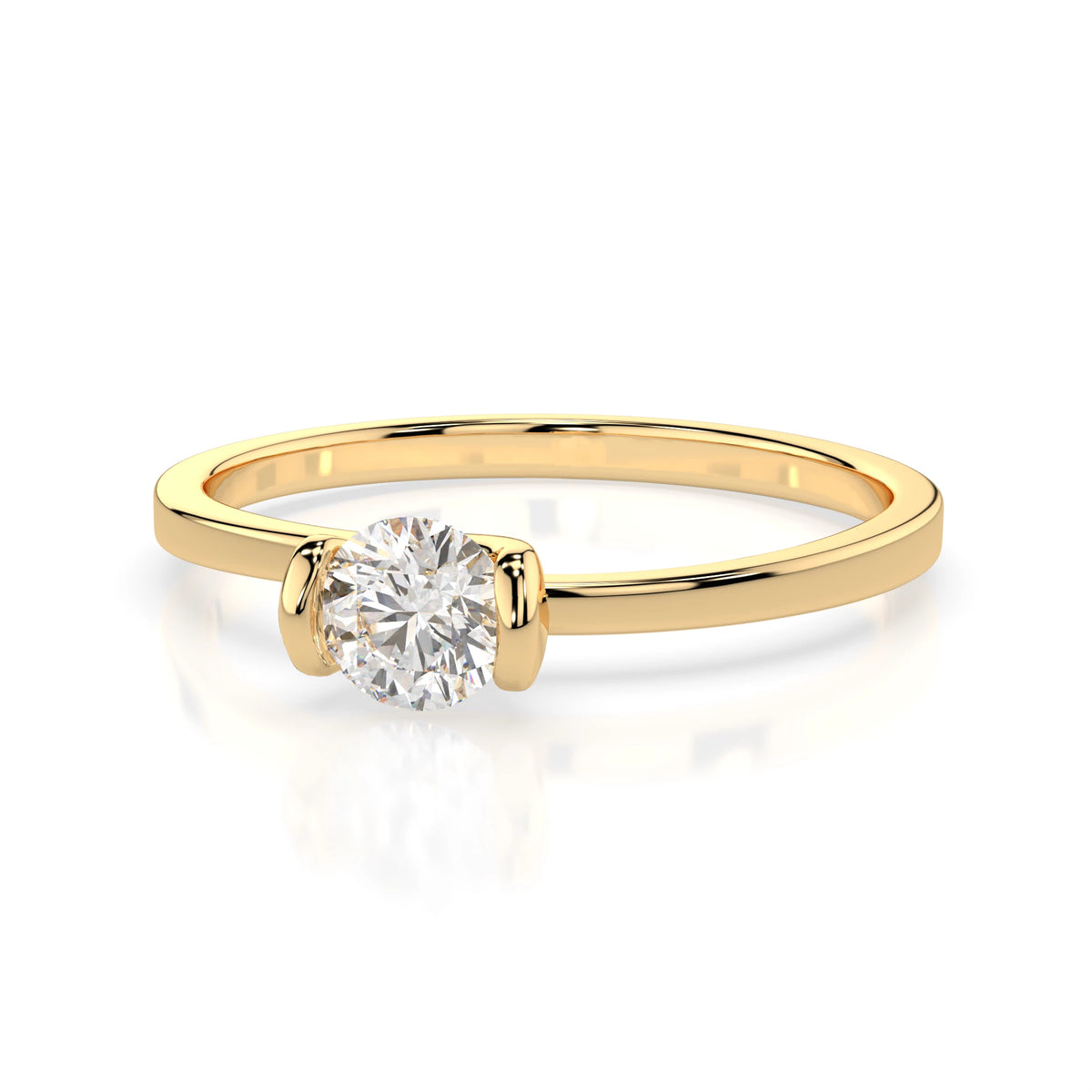 Inel de Logodnă Solitaire din Aur, Diamant Rotund Briliant 0,30 CT