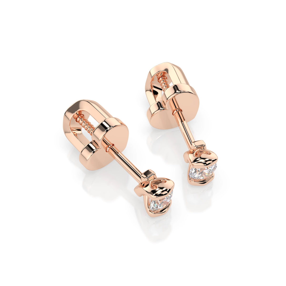 Cercei din Aur cu Diamante, Forma Rotund Briliant, 0,30 CT