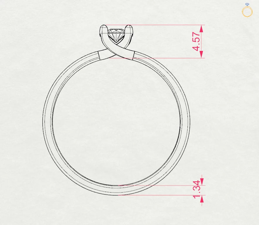 Inel de Logodnă Solitaire din Aur, Diamant Rotund Briliant 0,10 CT